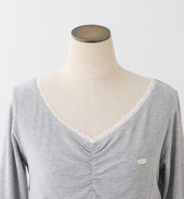  「プレート付きフロントギャザートップ」|プルオーバー|