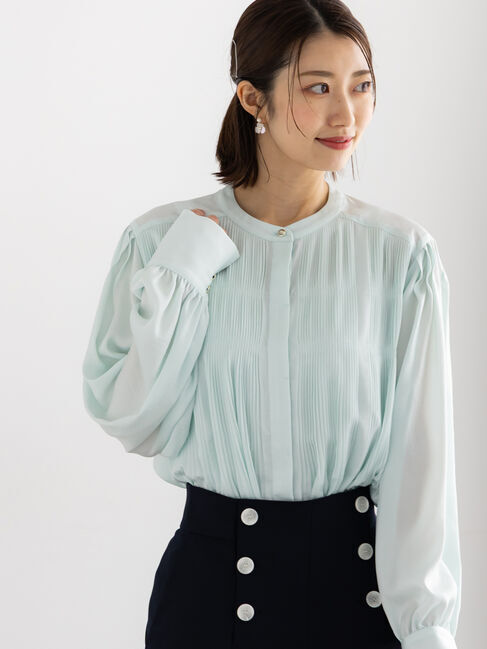 Te chichi「プリーツサテンブラウス」|シャツ・ブラウス|ミント