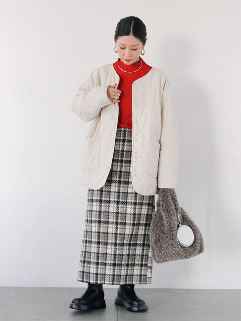 Samansa Mos2 blue「キルトミドルコート」|その他|