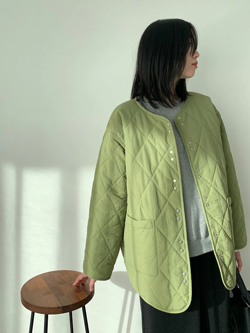 Samansa Mos2 blue「キルトミドルコート」|その他|