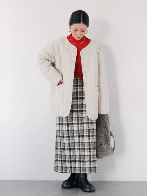 Samansa Mos2 blue「キルトミドルコート」|その他|