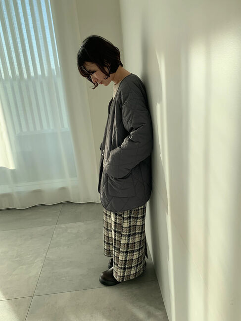 Samansa Mos2 blue「キルトミドルコート」|その他|