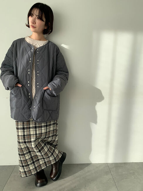 Samansa Mos2 blue「キルトミドルコート」|その他|