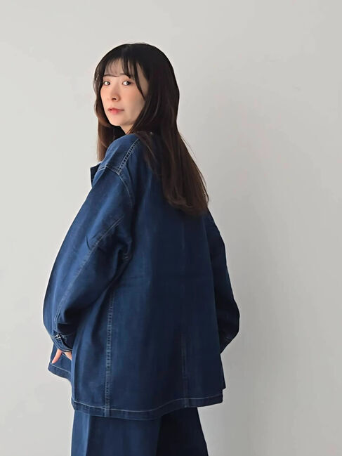 Samansa Mos2「デニムカバーオール」|ブルゾン・スタジャン|