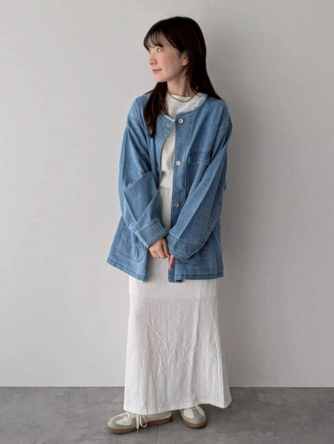 Samansa Mos2「デニムカバーオール」|ブルゾン・スタジャン|