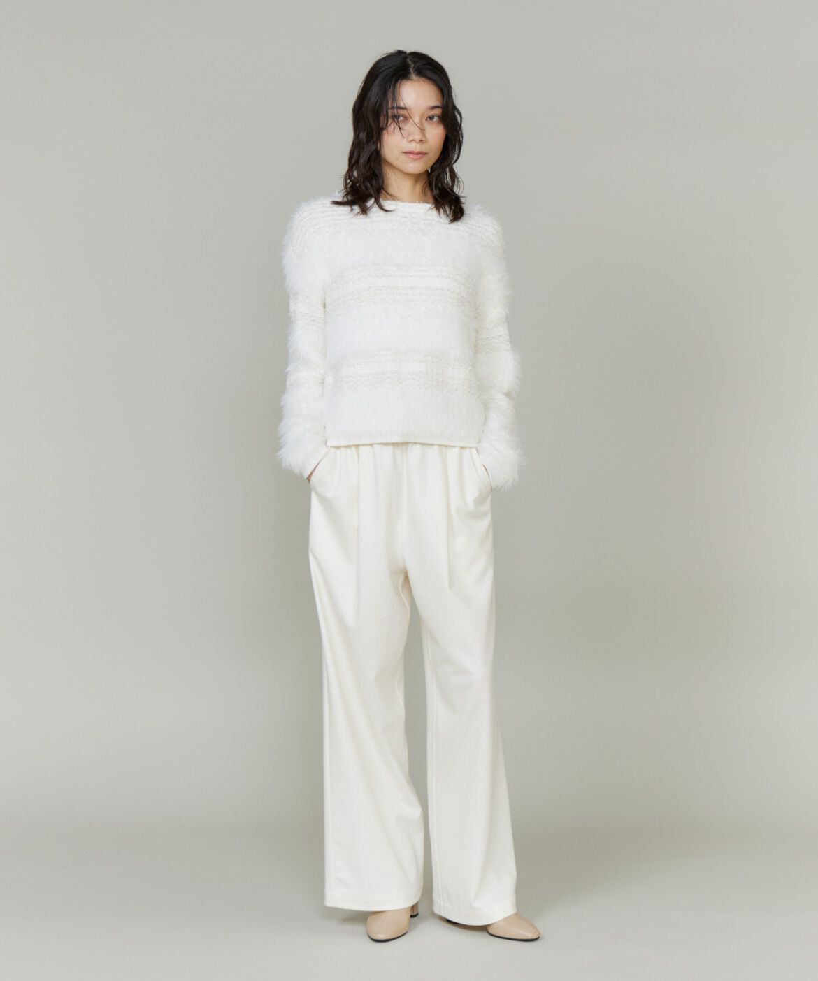 INED「フェザーヤーンプルオーバー」|ニット・セーター|