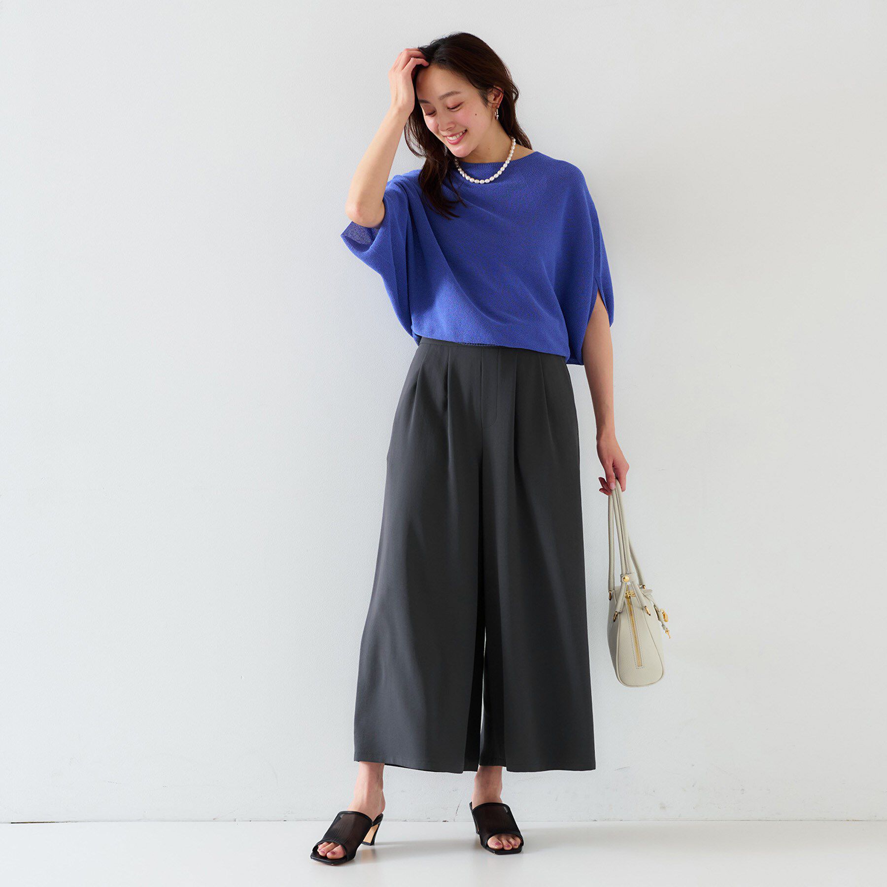 UNTITLED「【セットアップ可/接触冷感/イージーケア】リラクミスト タックワイドパンツ」|その他|