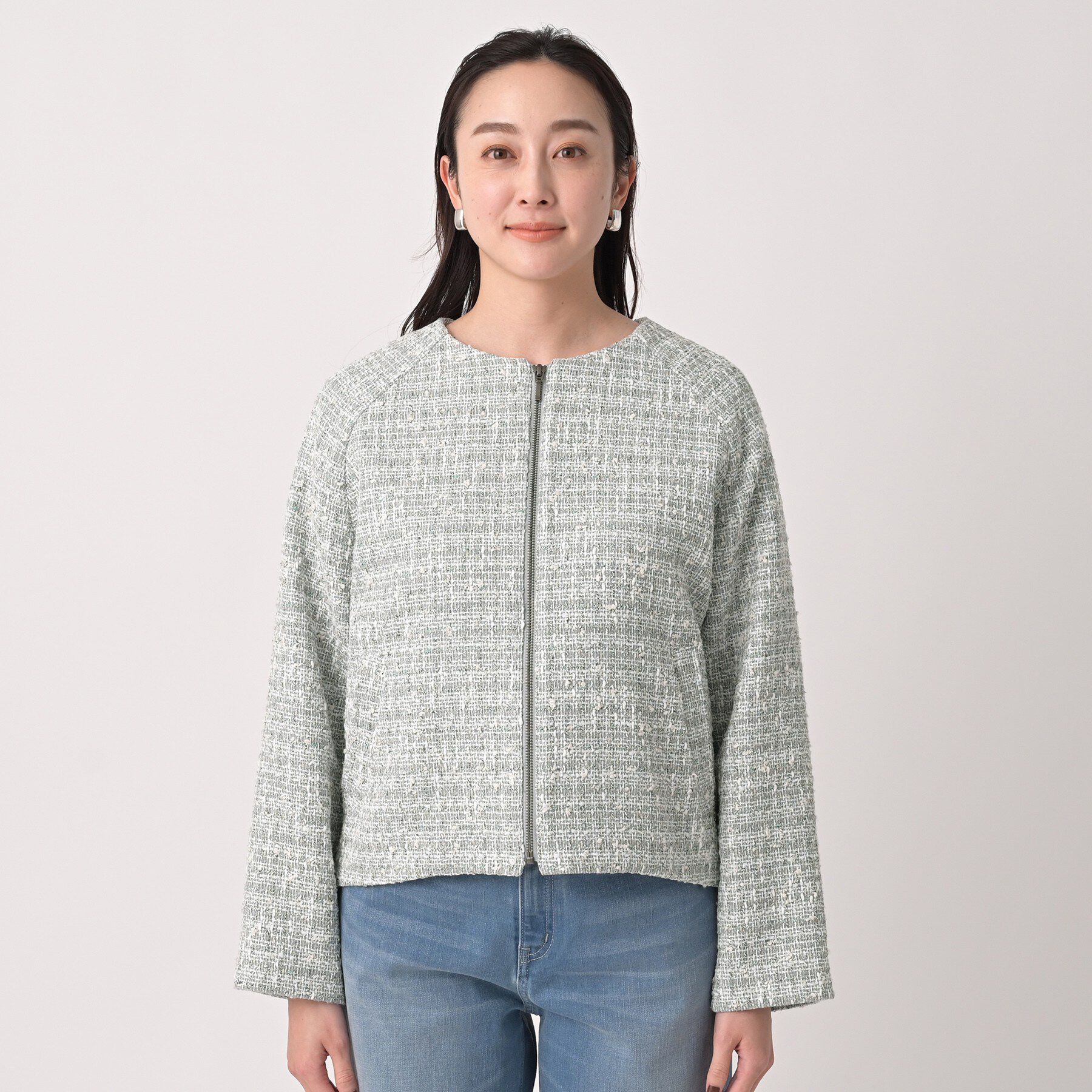 UNTITLED「ツイードジップジャケット」|ブルゾン・スタジャン|