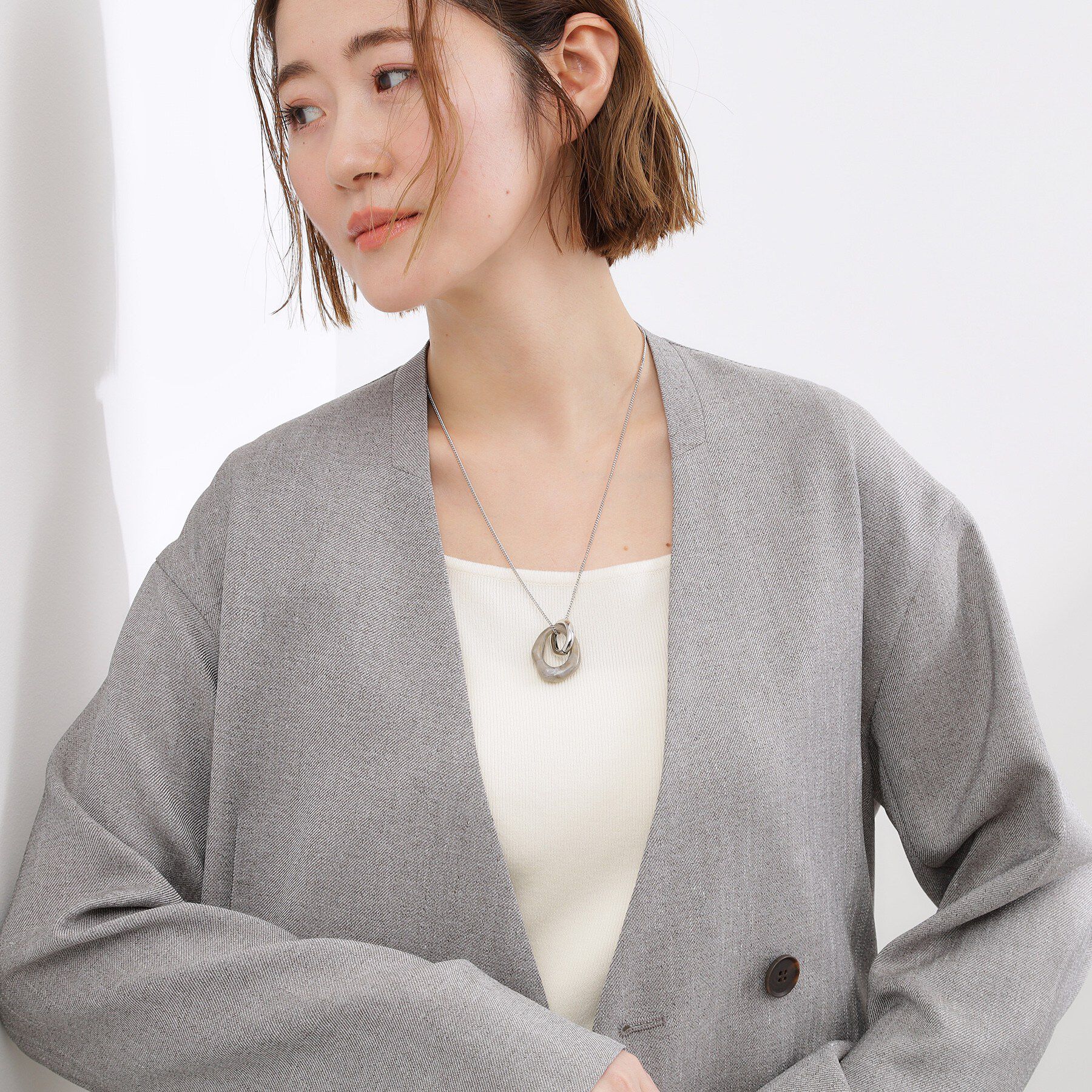 grove「マーブルアクリルリングネックレス」|ネックレス|