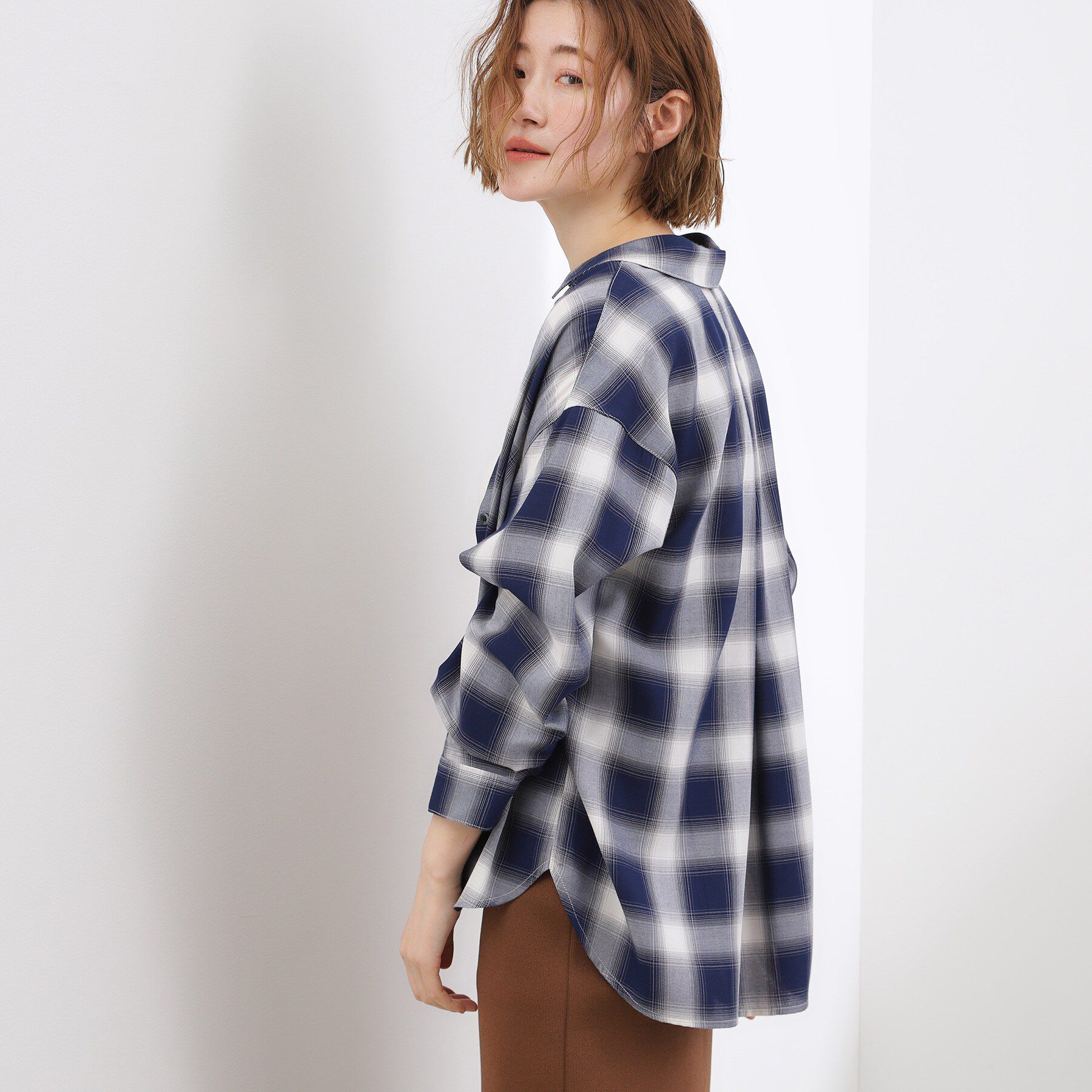 grove「【大人の抜け感】オンブレーチェックシャツ」|シャツ・ブラウス|