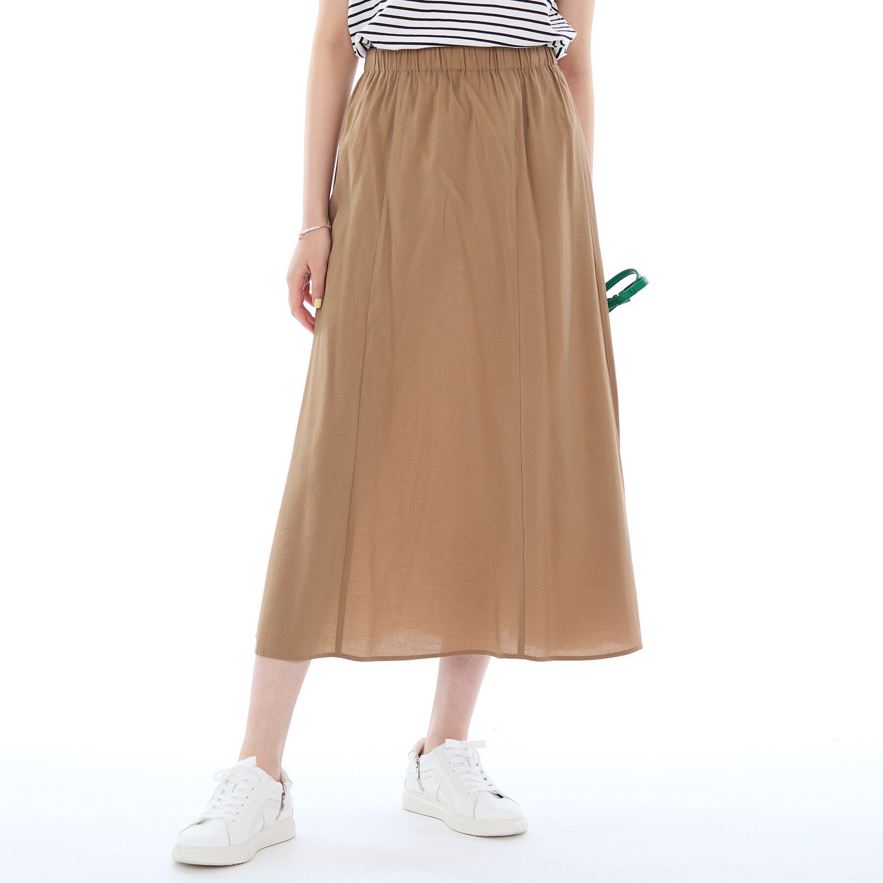 INDIVI「タンブラーフレアスカート」|スカート|モカブラウン(042