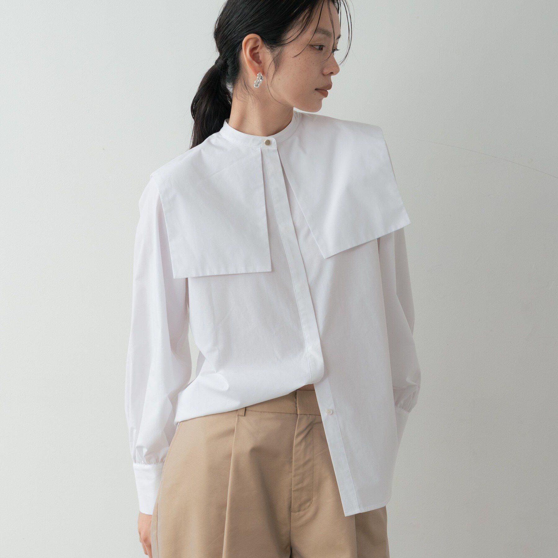 GALLEST「ビッグカラーシャツ」|シャツ・ブラウス|ホワイト(001)