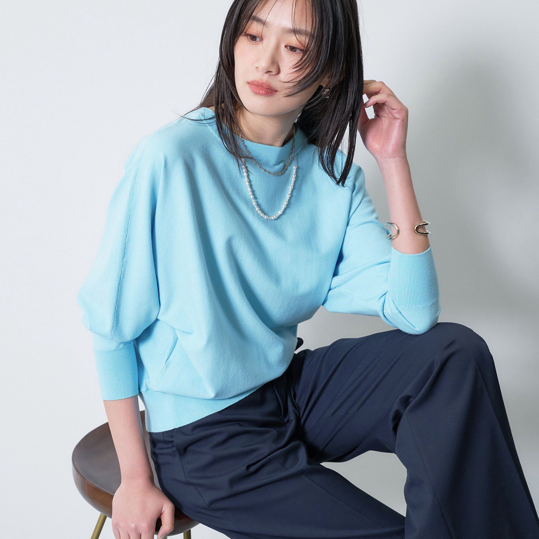 INDIVI「【洗える／前後2WAY／アンサンブル可能】ドルマンスリーブカーディガン」|カーディガン|