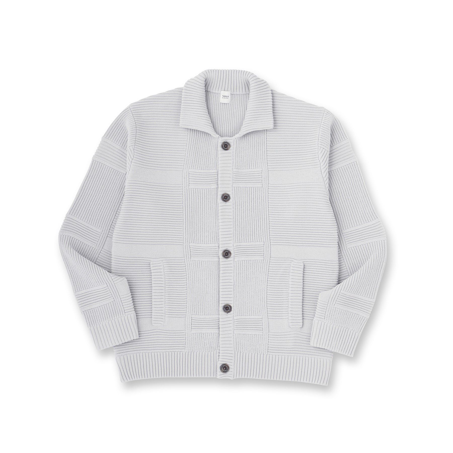 TAKEO KIKUCHI「畦編みチェック ニットカーディガン」|カーディガン|