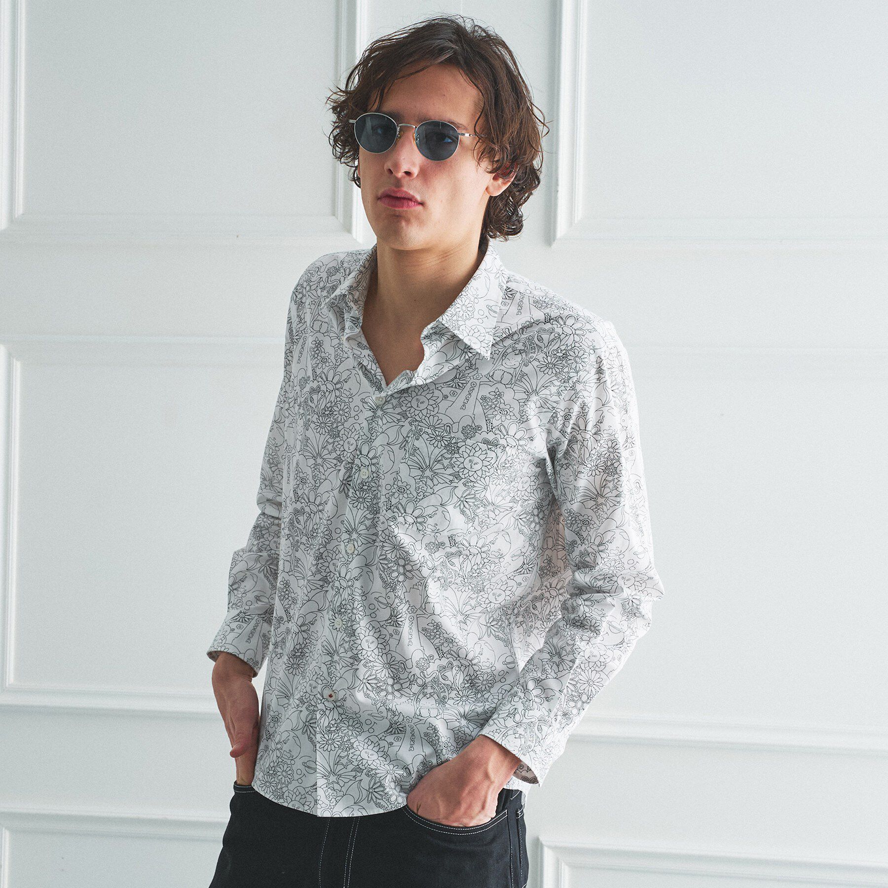 TAKEO KIKUCHI「【BOWLER HAT LABEL】ビリケンプリント 長袖シャツ」|シャツ・ブラウス|