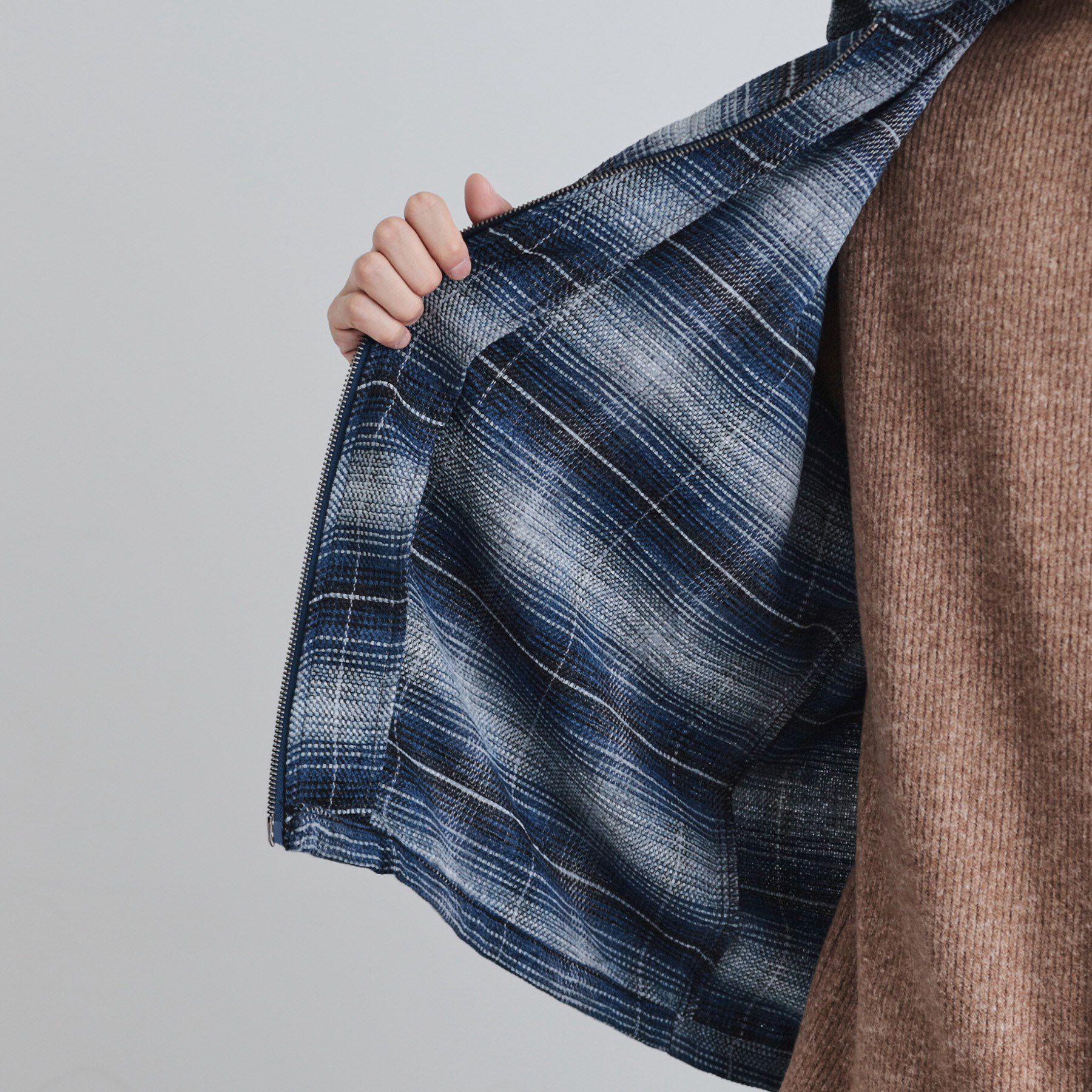 tk.TAKEO KIKUCHI「モールチェックZIPシャツ」|シャツ・ブラウス|