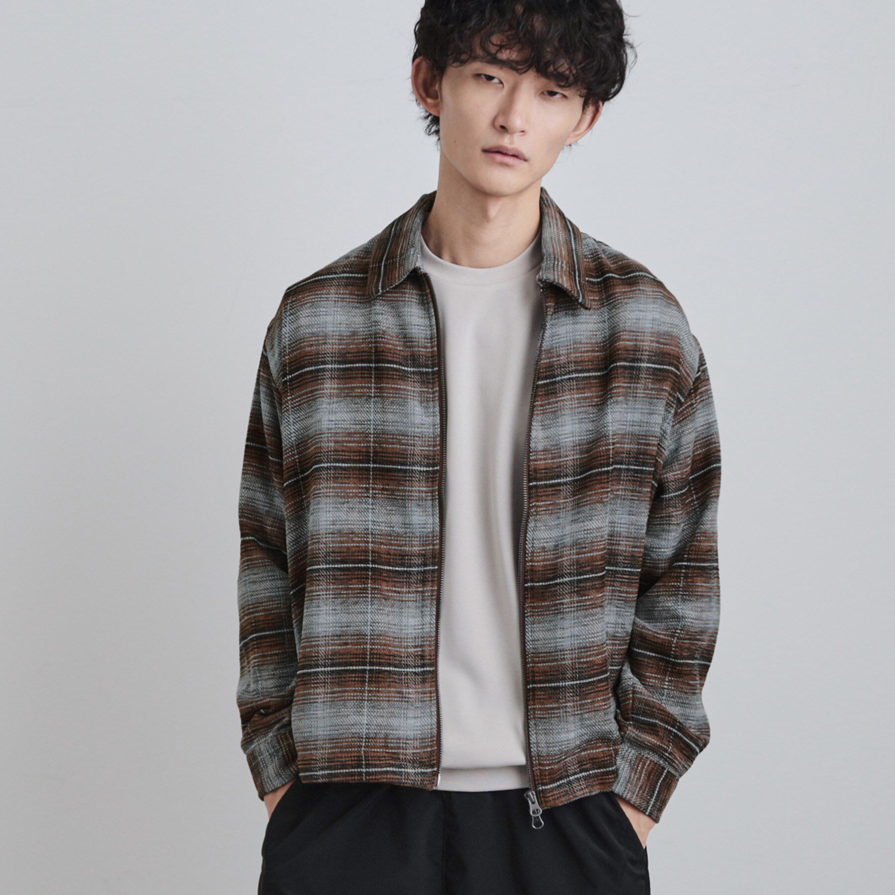 tk.TAKEO KIKUCHI「モールチェックZIPシャツ」|シャツ・ブラウス|