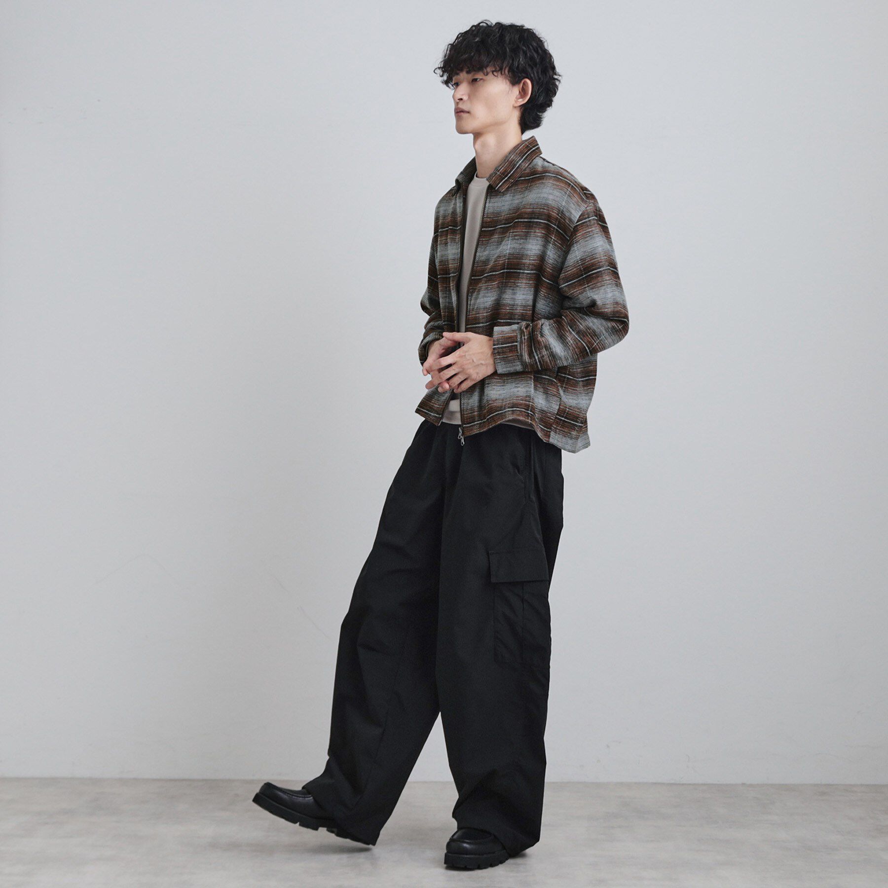 tk.TAKEO KIKUCHI「モールチェックZIPシャツ」|シャツ・ブラウス|