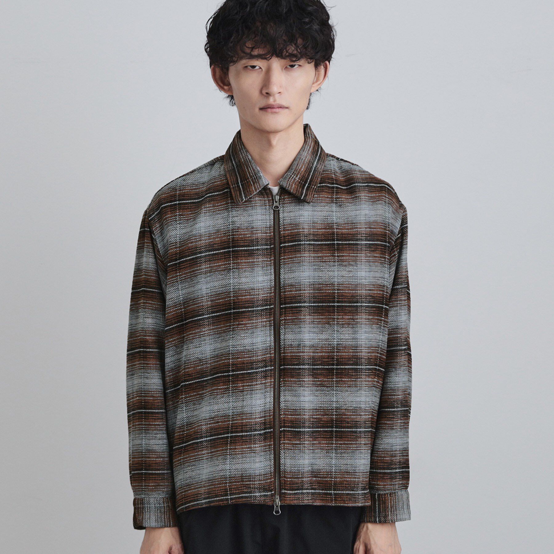 tk.TAKEO KIKUCHI「モールチェックZIPシャツ」|シャツ・ブラウス|