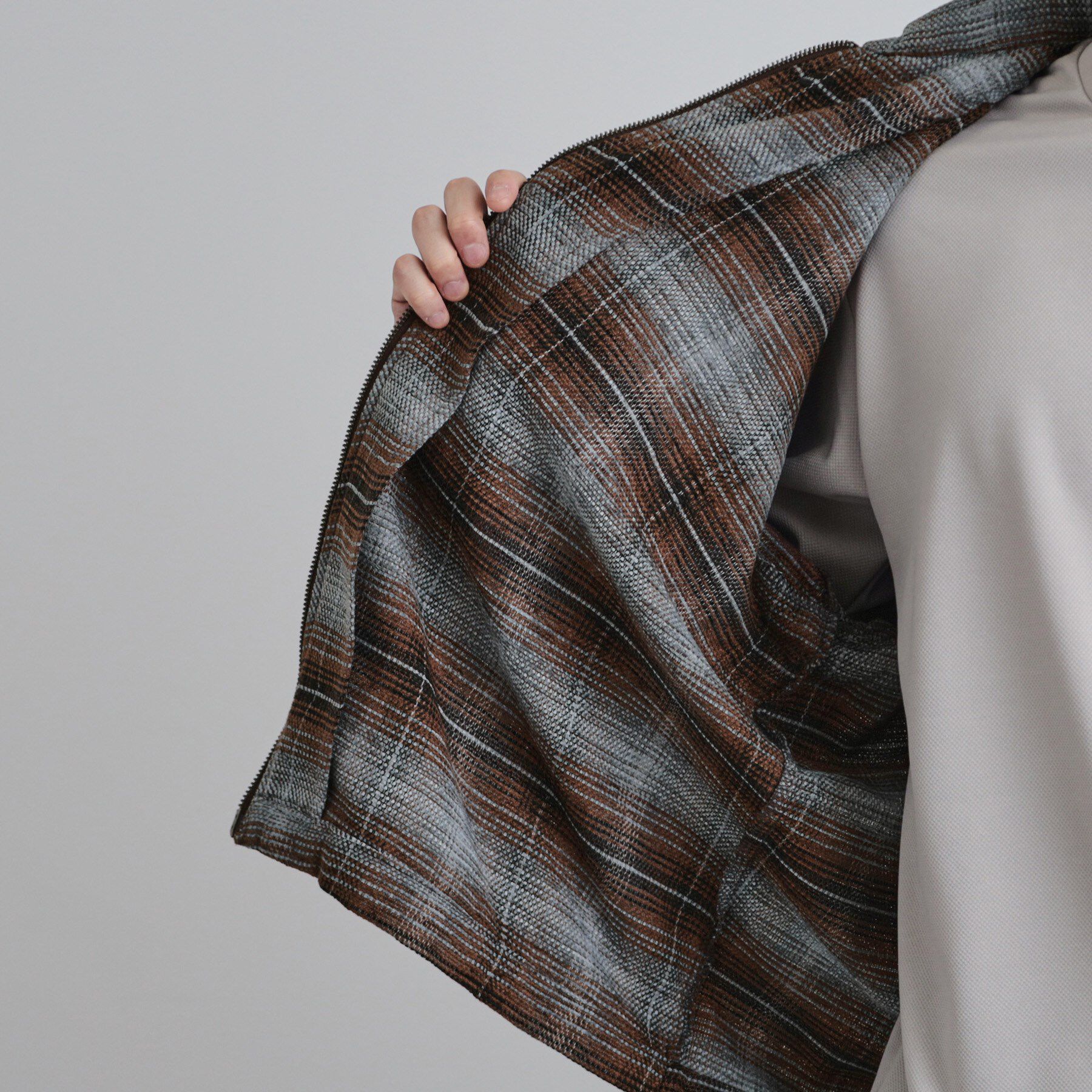 tk.TAKEO KIKUCHI「モールチェックZIPシャツ」|シャツ・ブラウス|