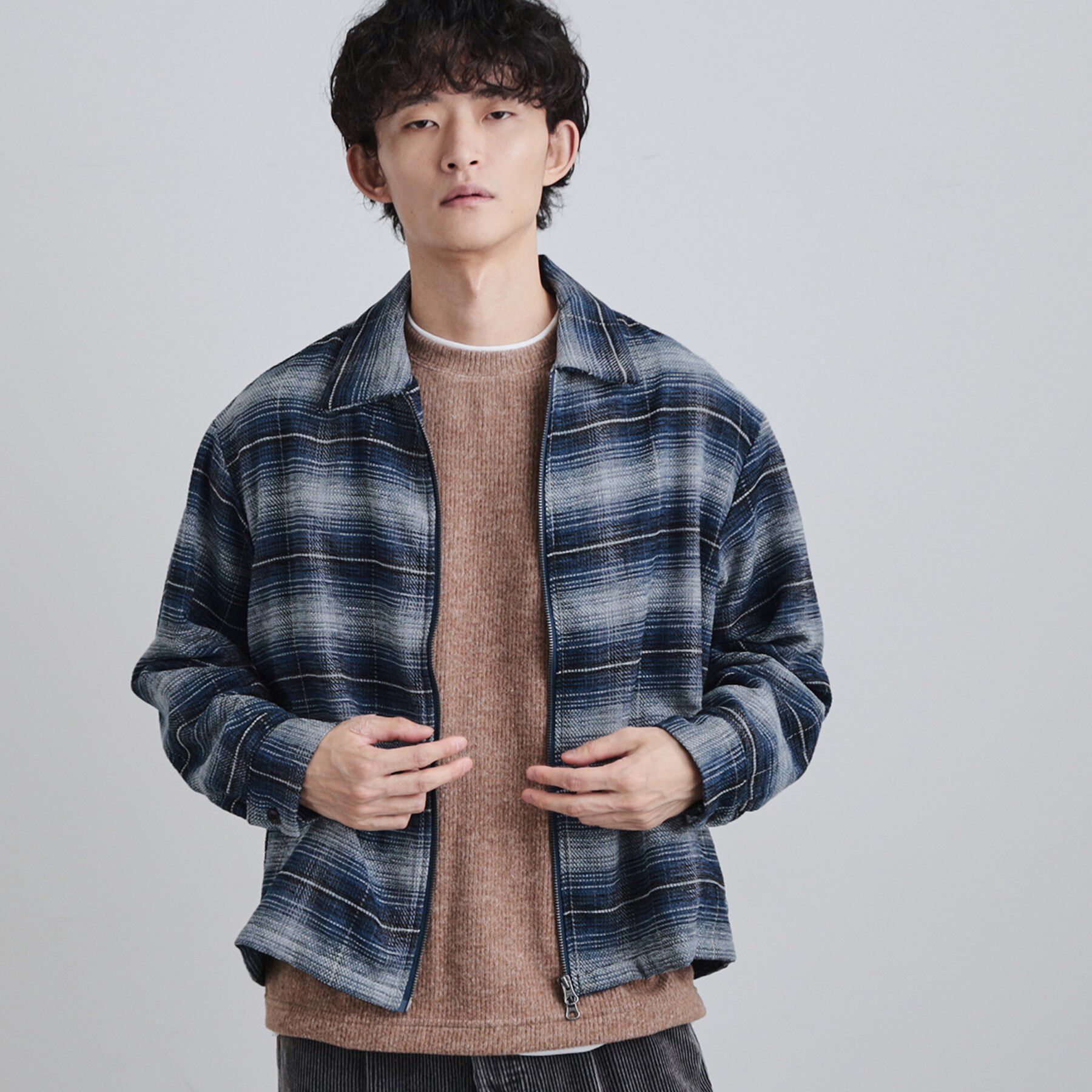 tk.TAKEO KIKUCHI「モールチェックZIPシャツ」|シャツ・ブラウス|