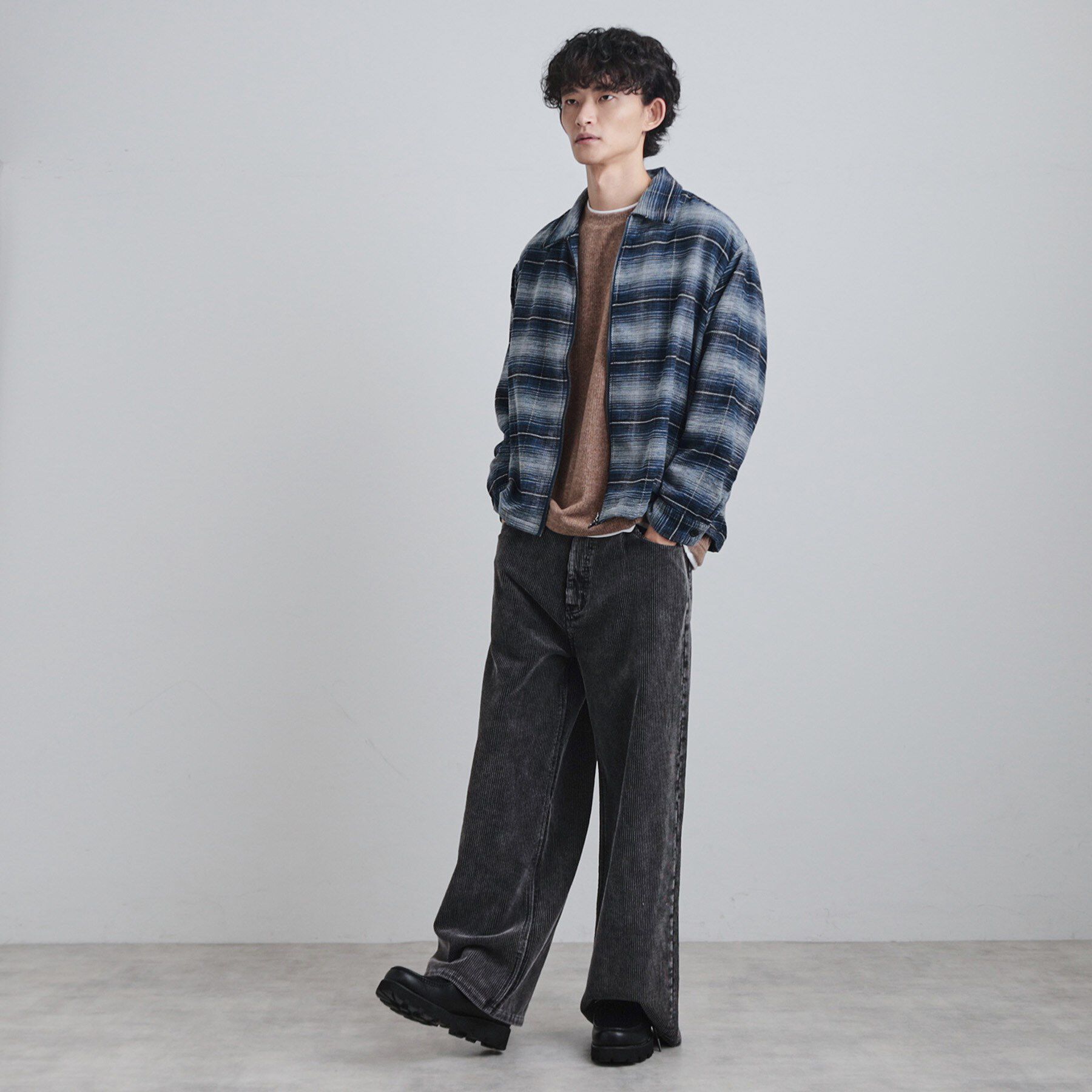 tk.TAKEO KIKUCHI「モールチェックZIPシャツ」|シャツ・ブラウス|