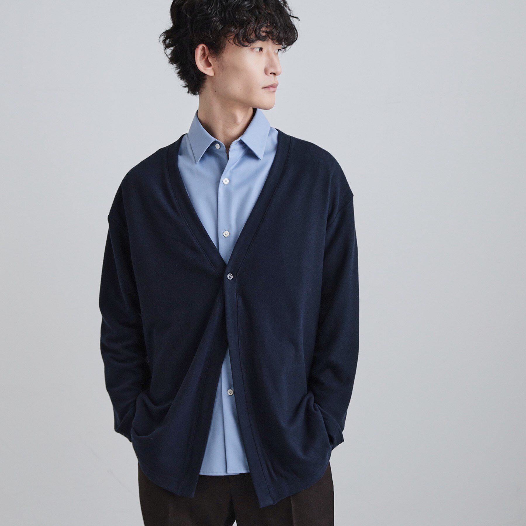 tk.TAKEO KIKUCHI「ウォームトッパーカーディガン」|カーディガン|ネイビー(094)