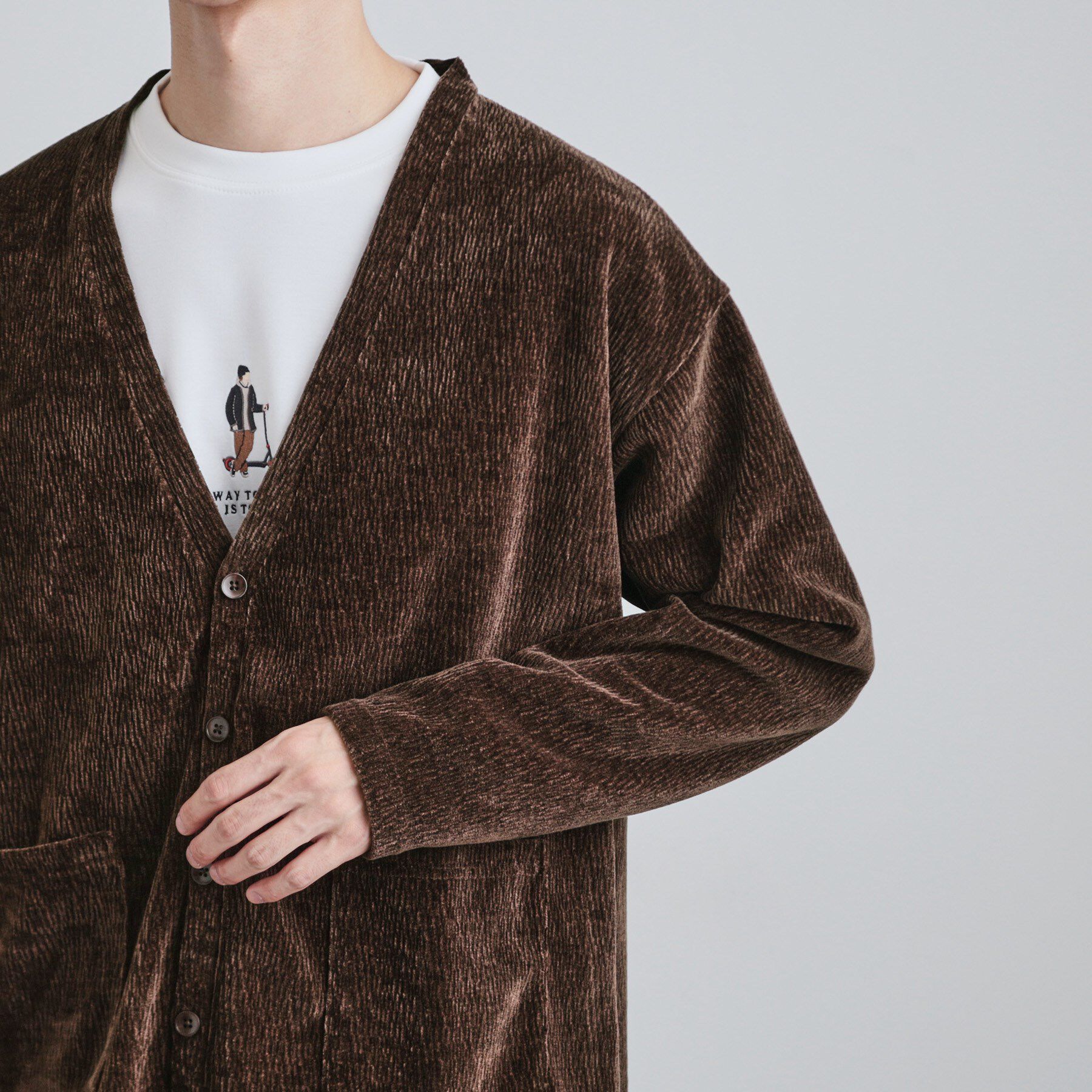 tk.TAKEO KIKUCHI「モールニットソーVカーディガン」|カーディガン|