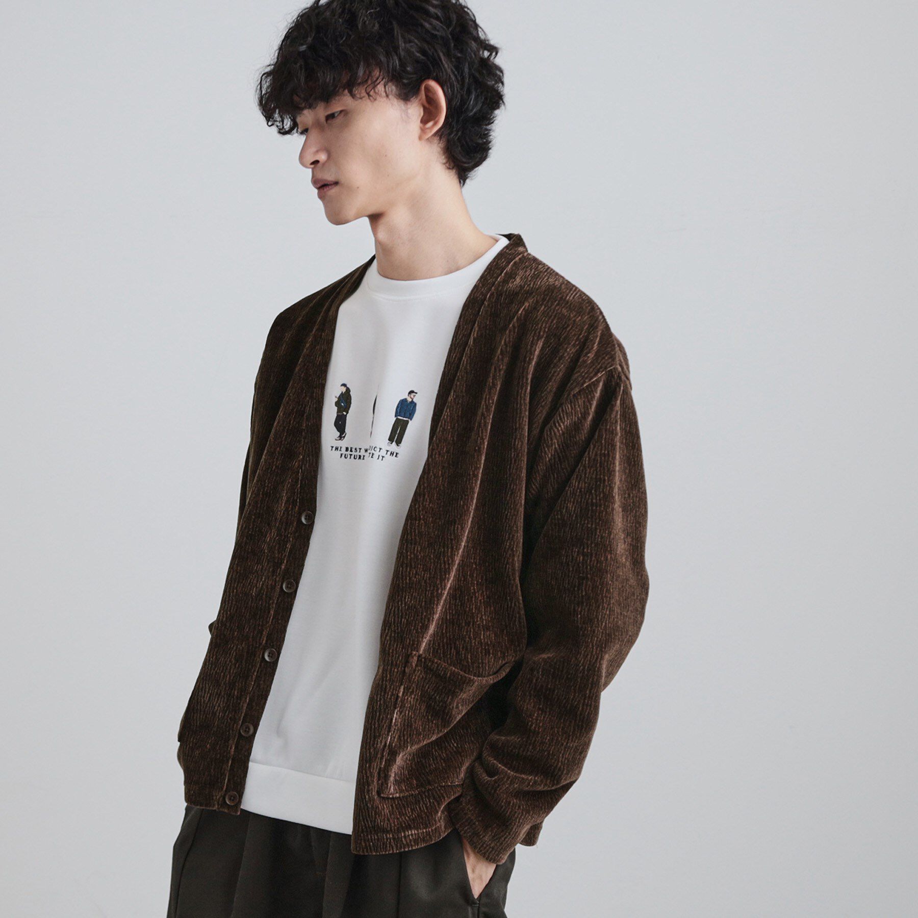 tk.TAKEO KIKUCHI「モールニットソーVカーディガン」|カーディガン|