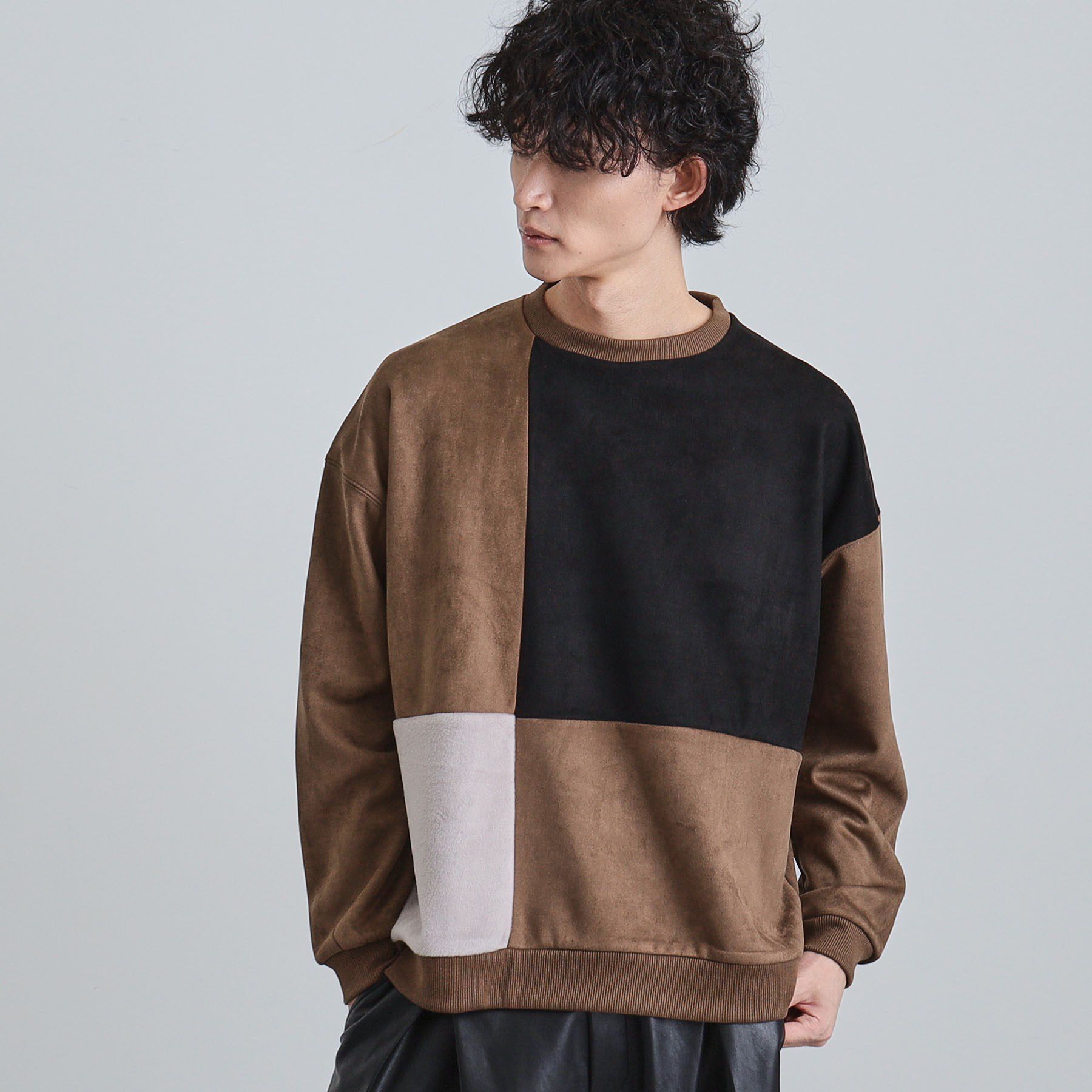 tk.TAKEO KIKUCHI「ダブルフェイス切り替えプルオーバー」|パーカー|ブラウン(543)