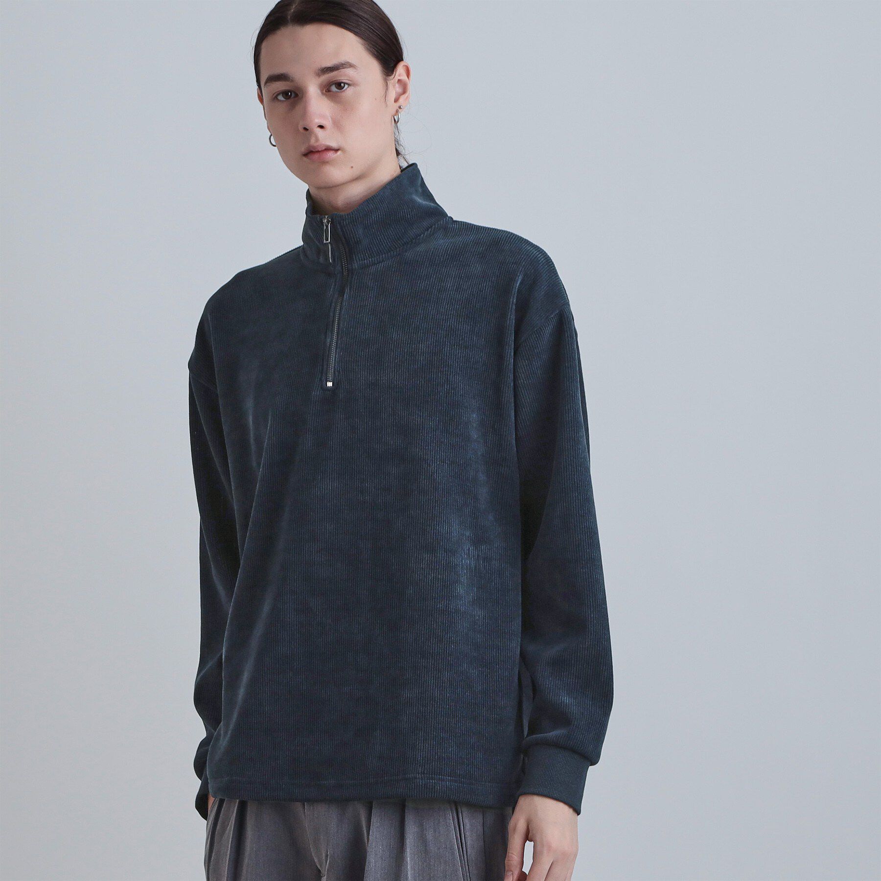 tk.TAKEO KIKUCHI「コーデュロイハーフジップ」|Tシャツ・カットソー|ネイビー(094)
