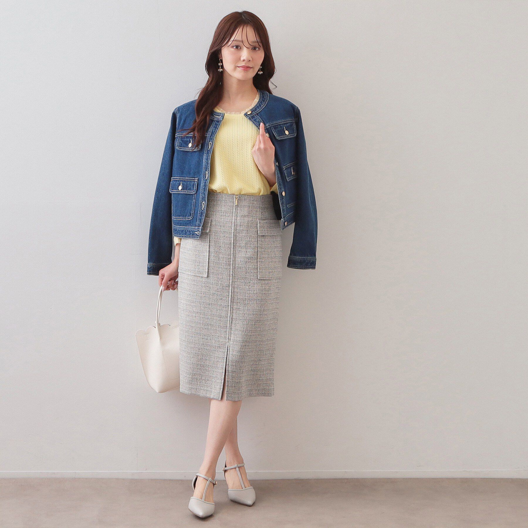 index「衿チュールデザインケーブルジャガードトップス【洗濯機OK】」|Tシャツ・カットソー|