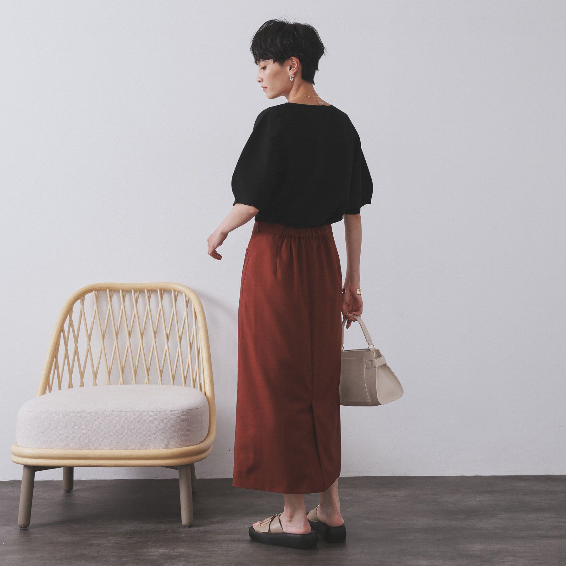 OPAQUE.CLIP「ガーターボリュームスリーブニット【UVケア/洗濯機洗い可】」|ニット・セーター|