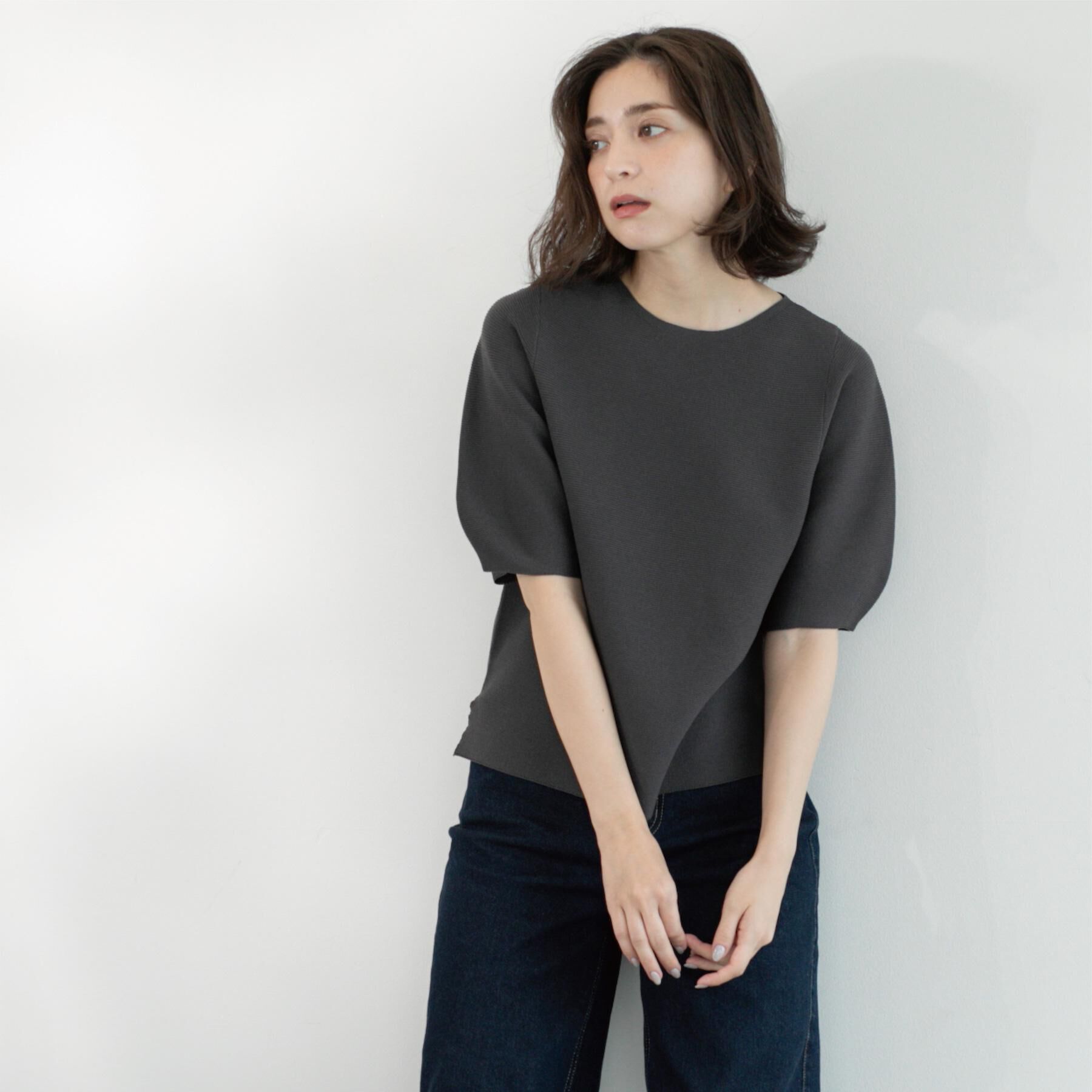 OPAQUE.CLIP「ガーターボリュームスリーブニット【UVケア/洗濯機洗い可】」|ニット・セーター|