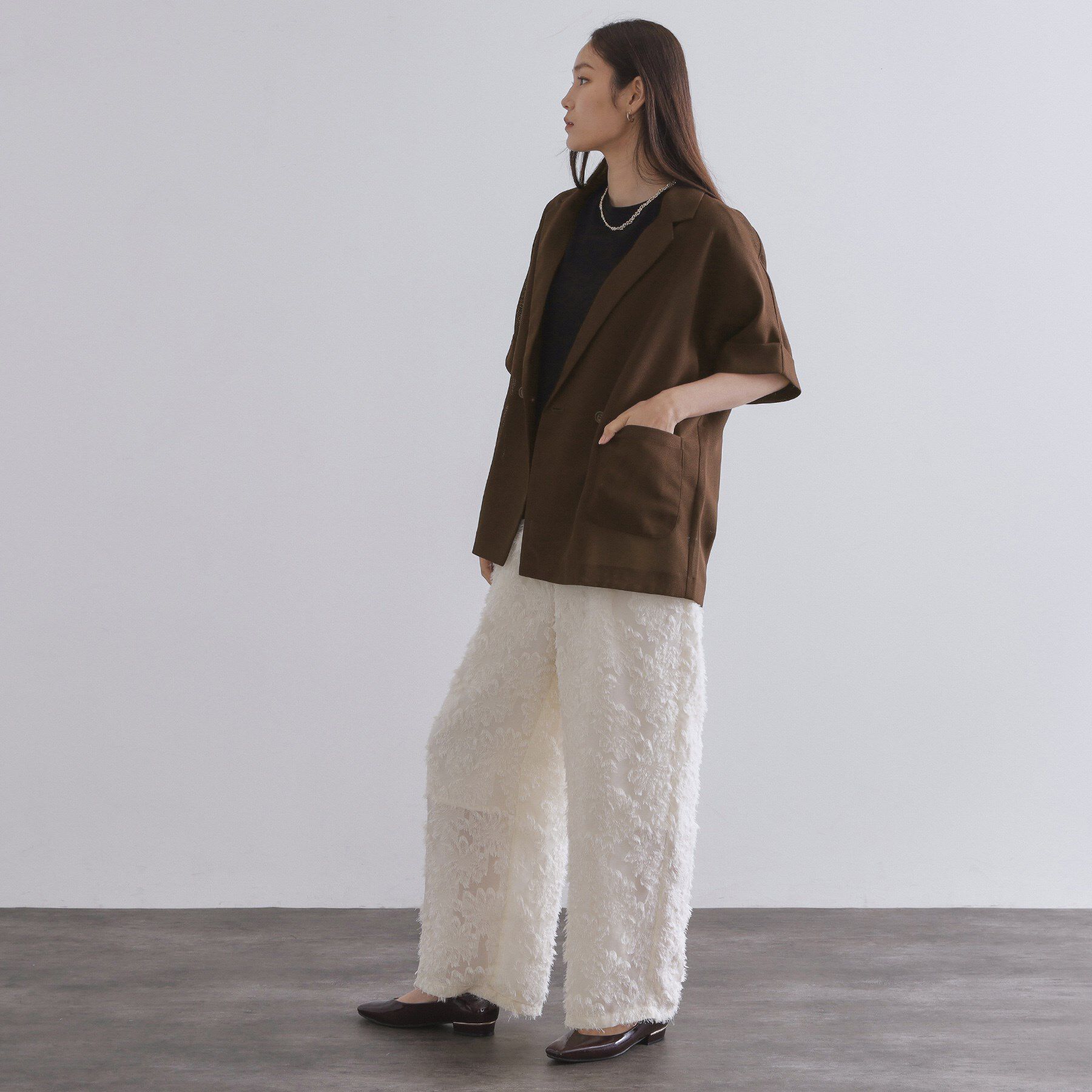 OPAQUE.CLIP「メッシュテーラードジャケット【洗濯機洗い可】」|テーラードジャケット|