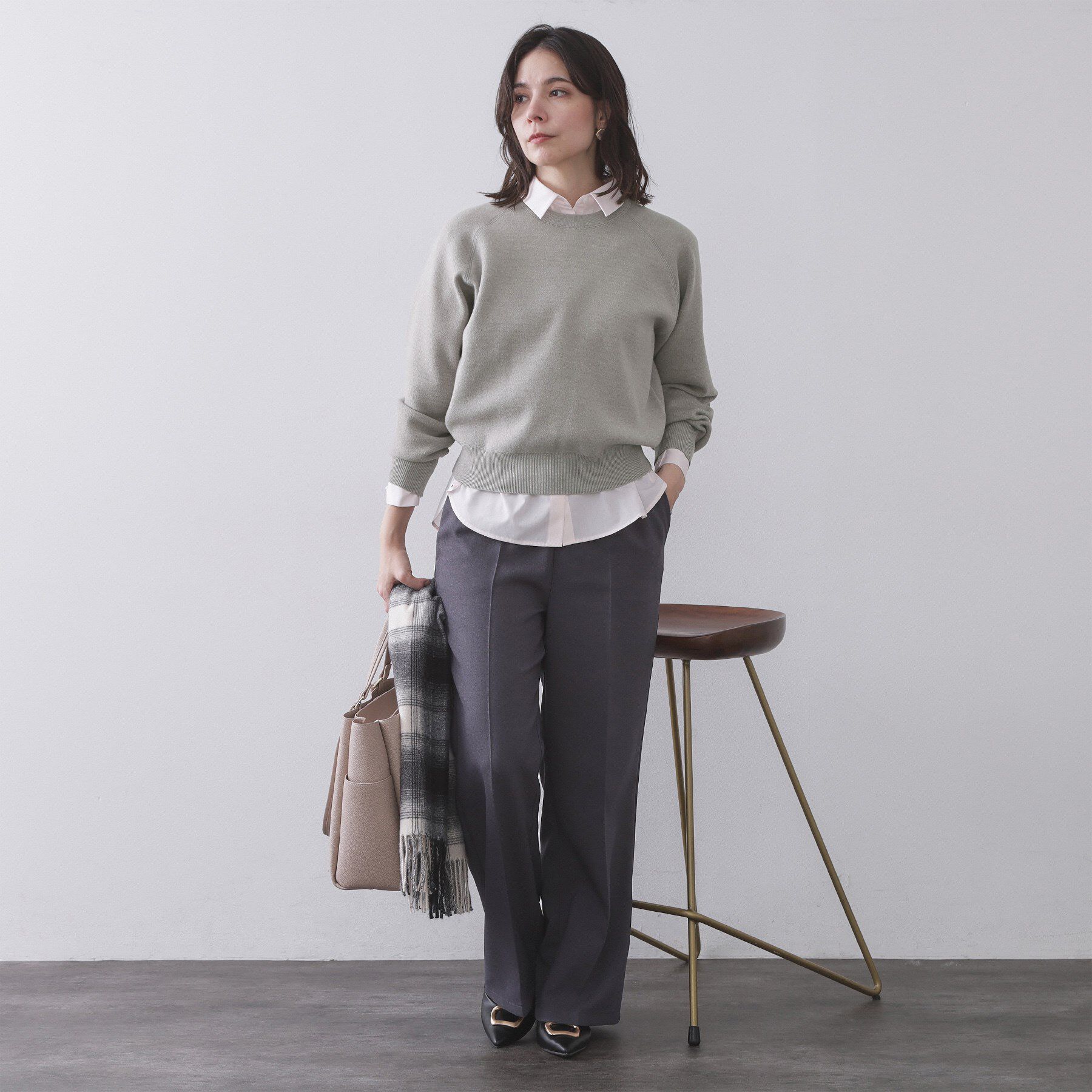 OPAQUE.CLIP「スウェットライクニット【洗濯機OK】」|ニット・セーター|