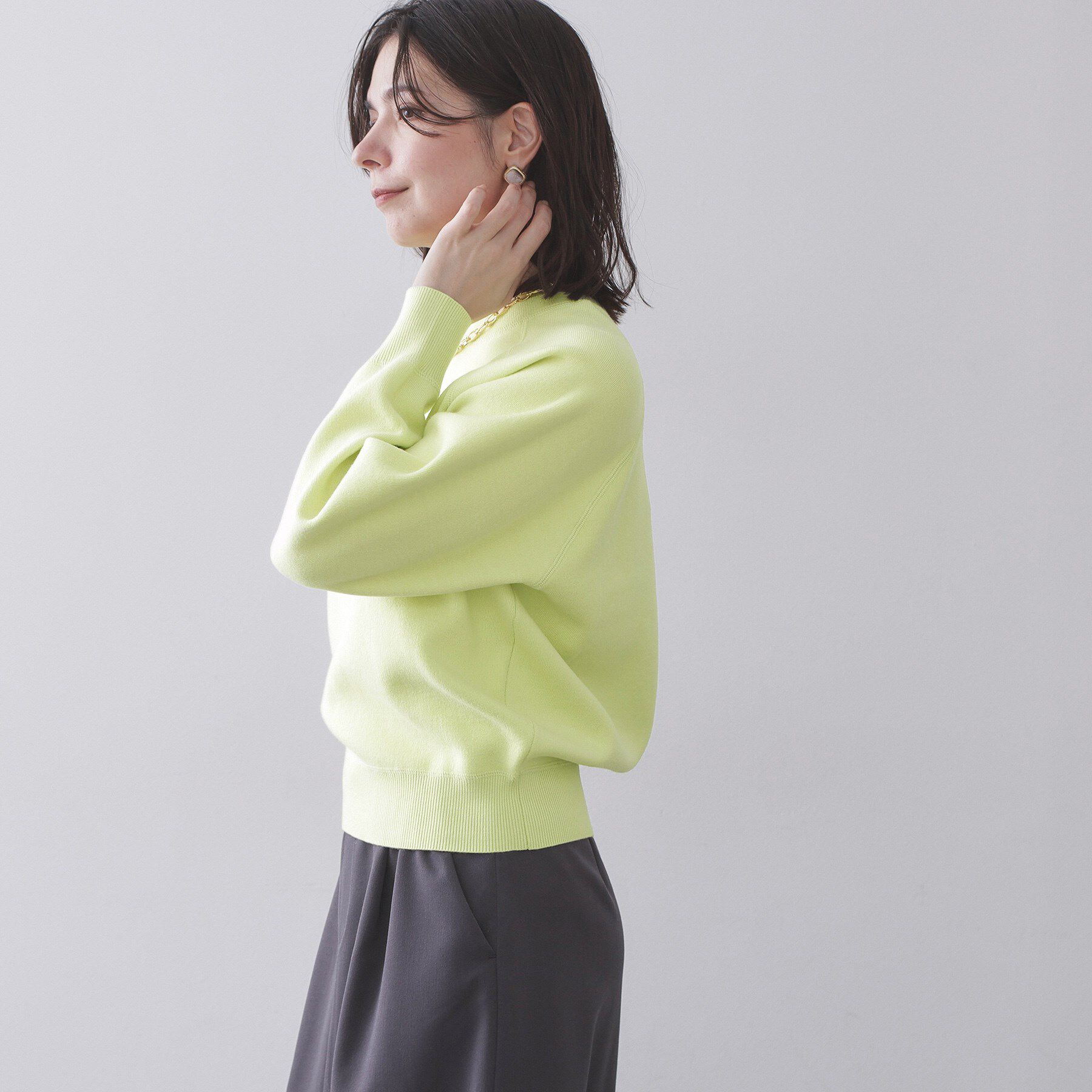 OPAQUE.CLIP「スウェットライクニット【洗濯機OK】」|ニット・セーター|