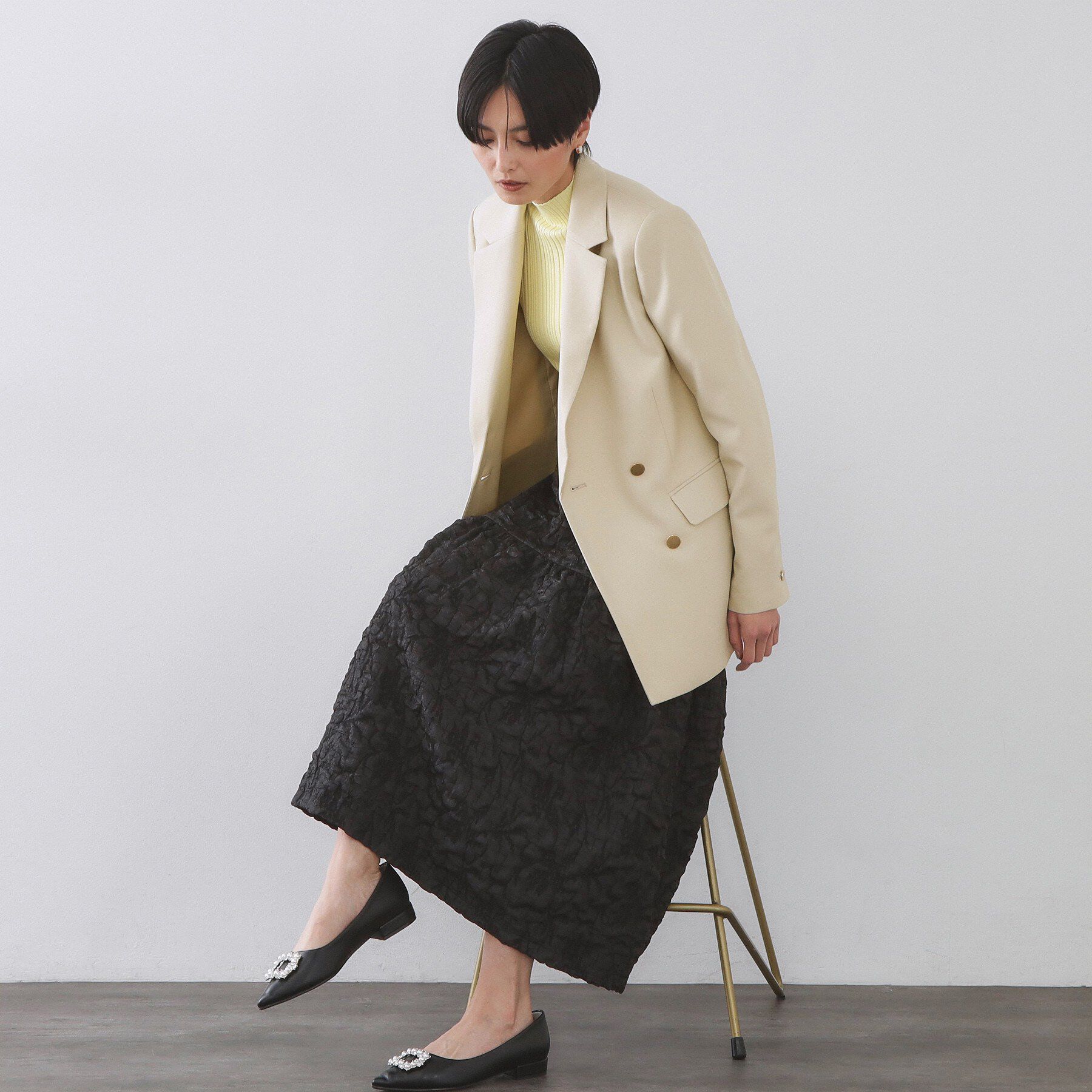 OPAQUE.CLIP「金ボタンダブルブレストテーラードジャケット/セットアップ対応【洗える】《S～LL》」|テーラードジャケット|