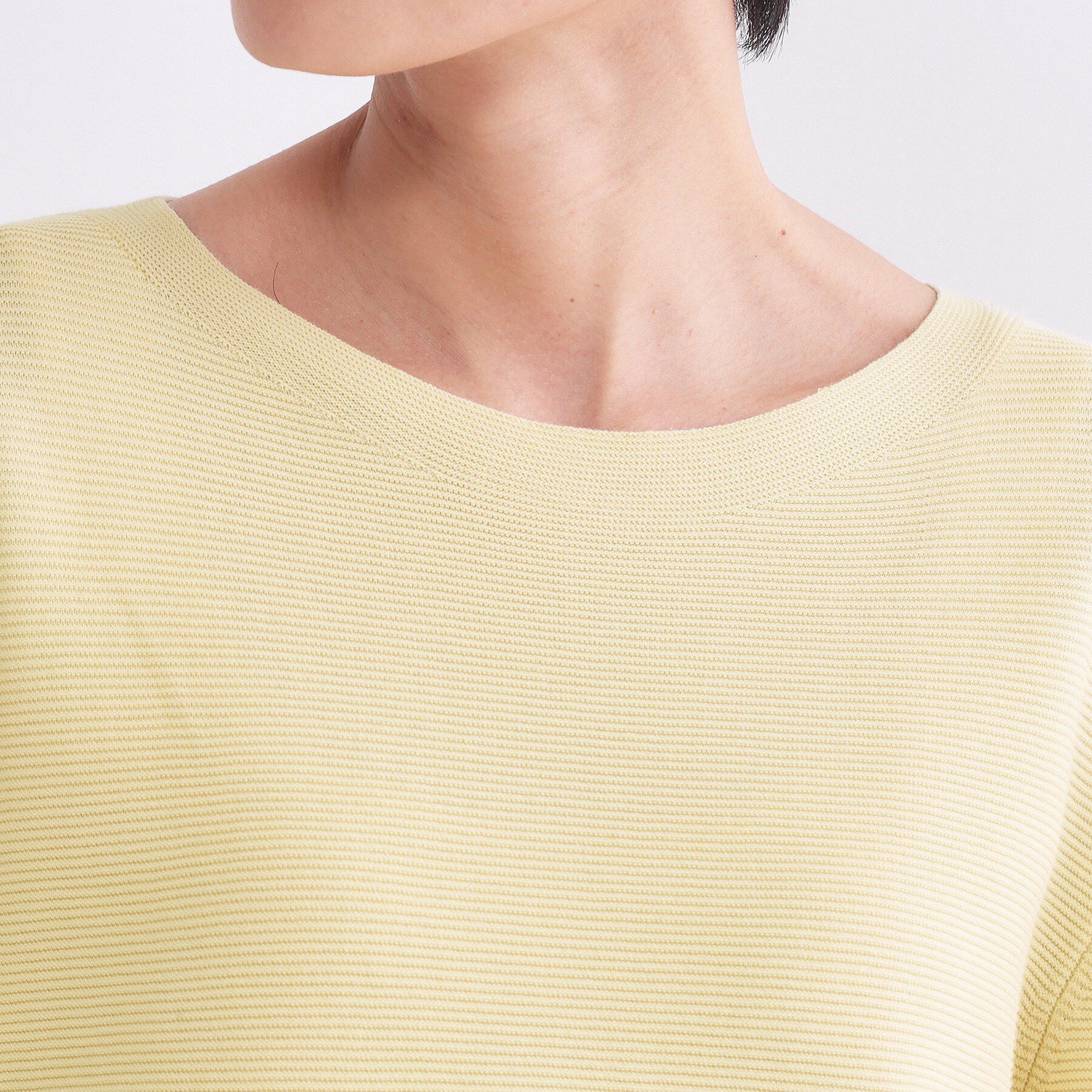 OPAQUE.CLIP「ボートネックガーターニット/オーガニックコットン混【洗濯機OK/UVケア】《6col》」|ニット・セーター|