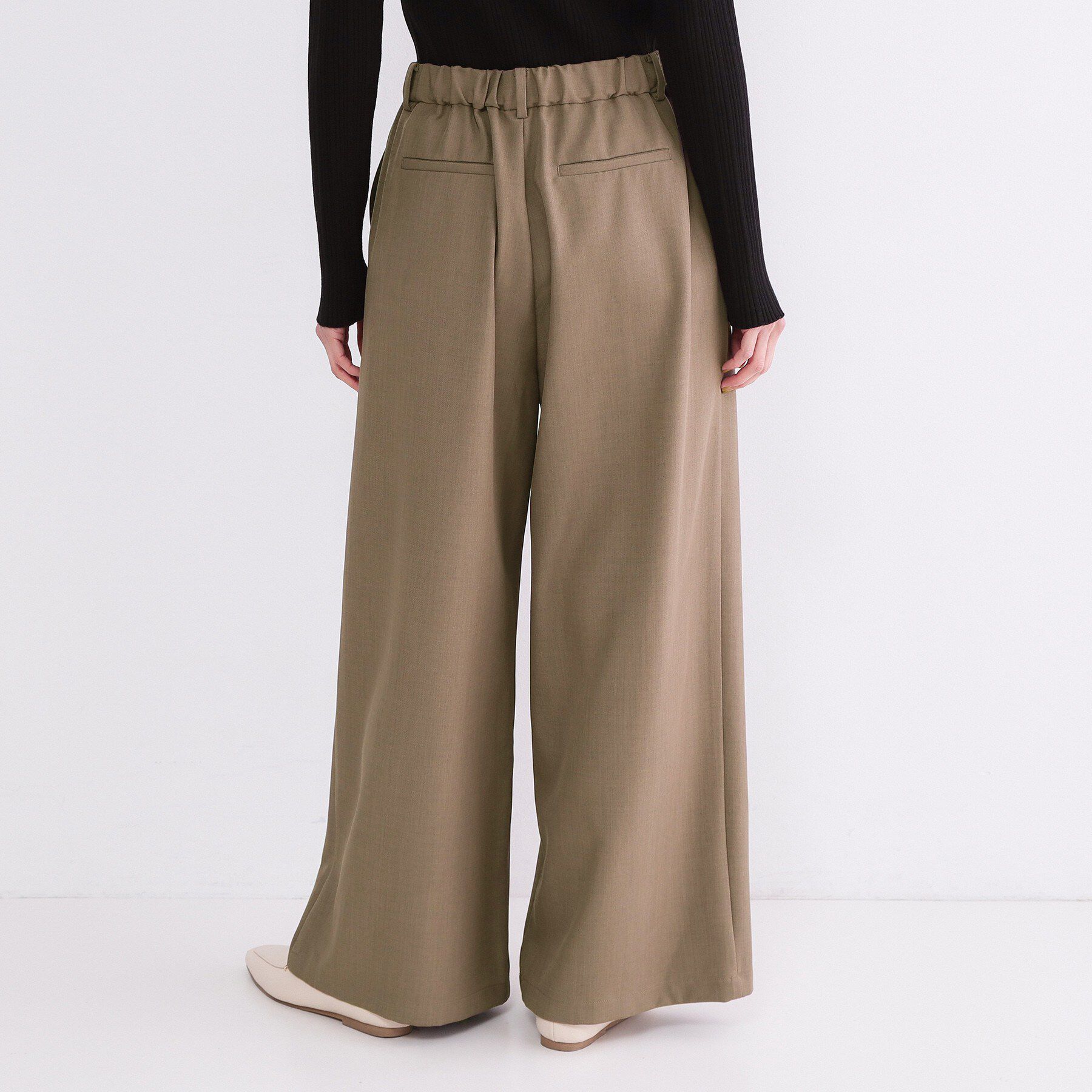 OPAQUE.CLIP「美脚ストレッチ イージータックワイドパンツ【洗濯機OK】」|その他|