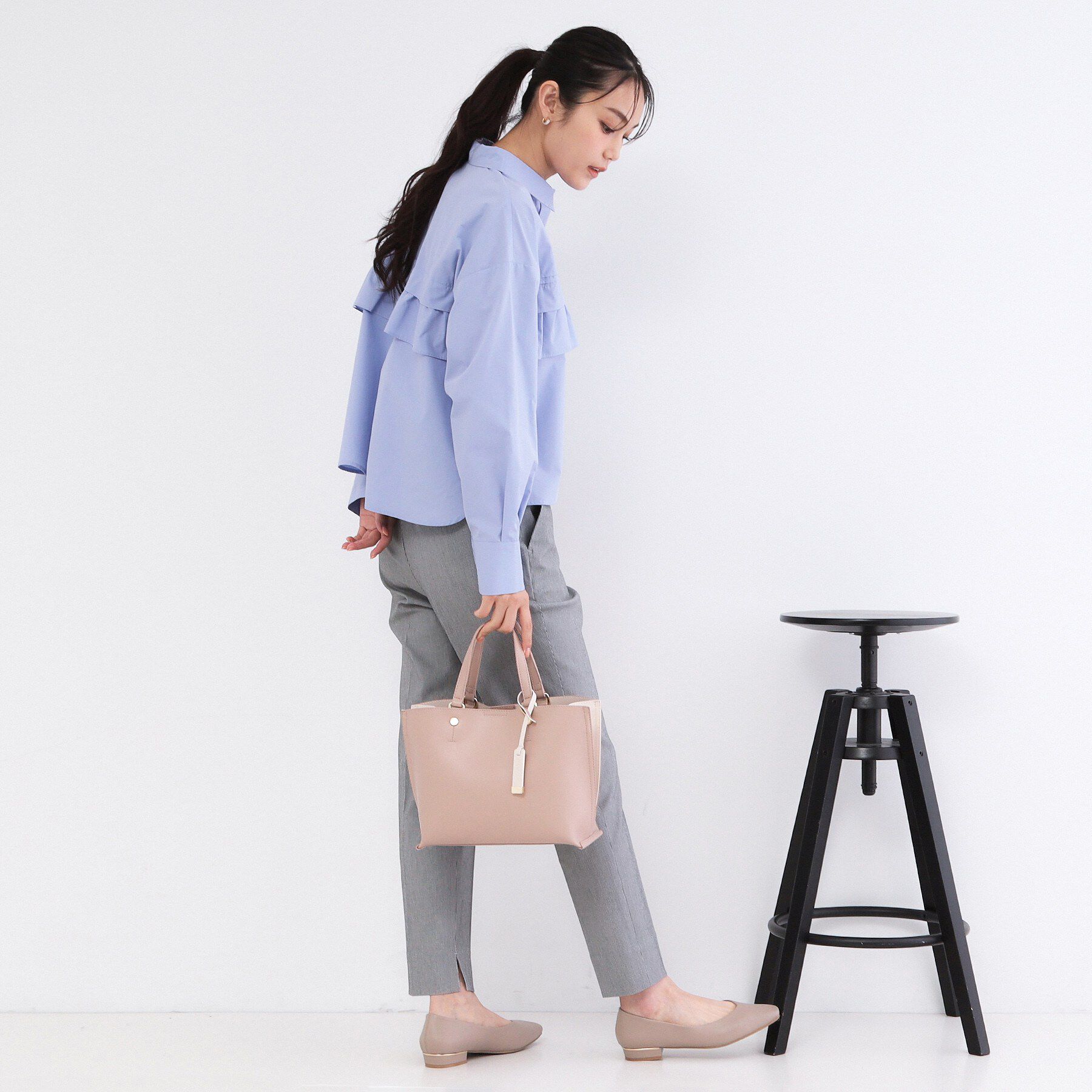 OPAQUE.CLIP「タックフリルシャツ【洗濯機OK】」|シャツ・ブラウス|