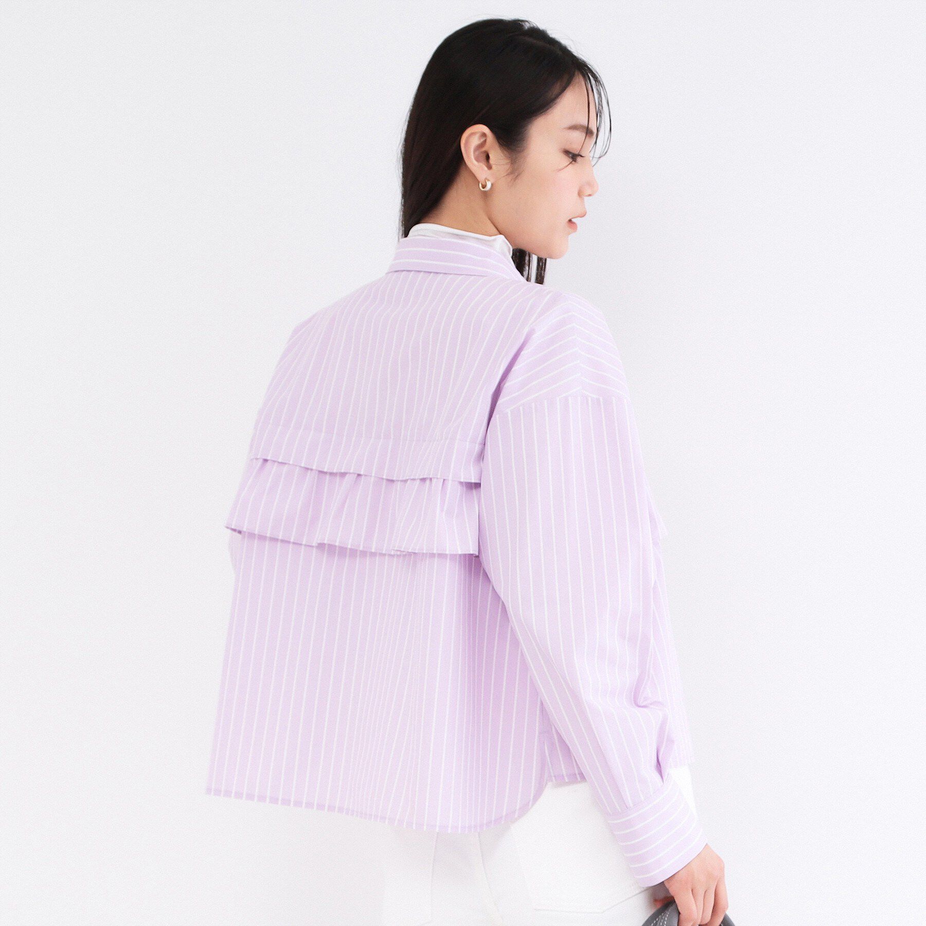 OPAQUE.CLIP「タックフリルシャツ【洗濯機OK】」|シャツ・ブラウス|