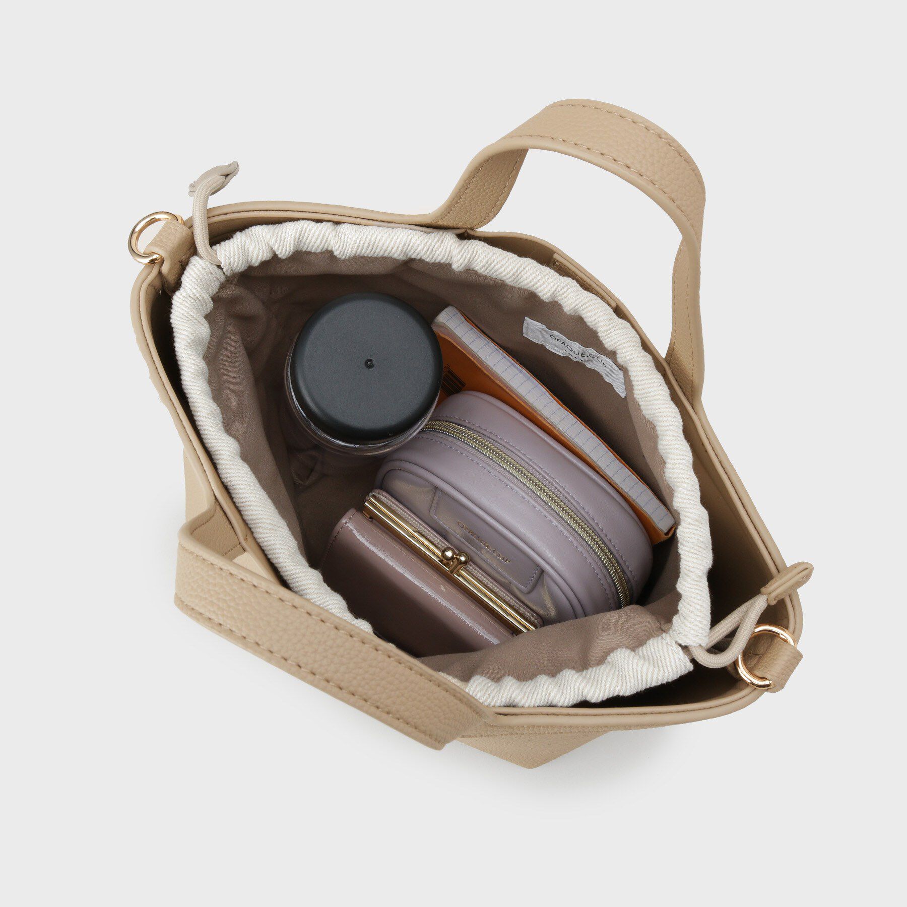 OPAQUE.CLIP「2WAY巾着付シュリンクミドルトート」|ショルダー・メッセンジャー|