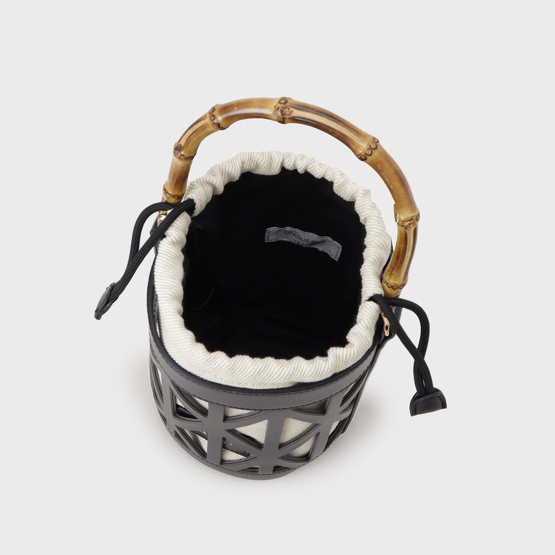 OPAQUE.CLIP「バンブーハンドルパンチングバケツ型バッグ」|ハンドバッグ|