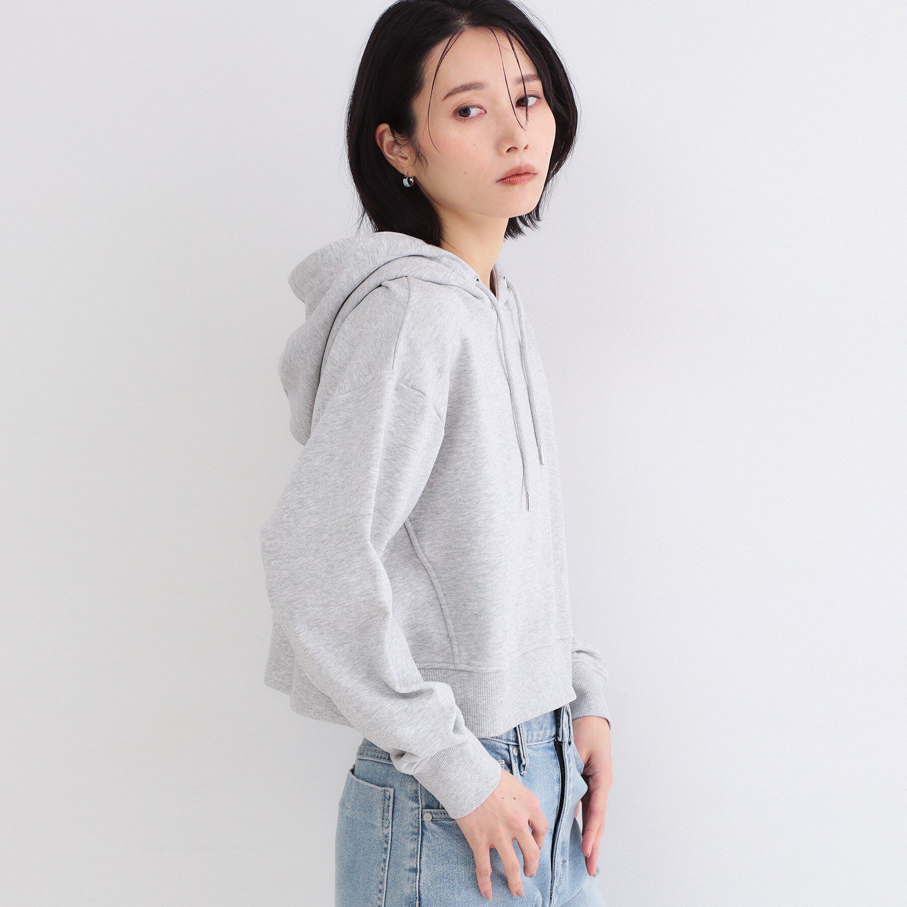 OPAQUE.CLIP「ショート裏毛フーディ【洗濯機OK】」|パーカー|