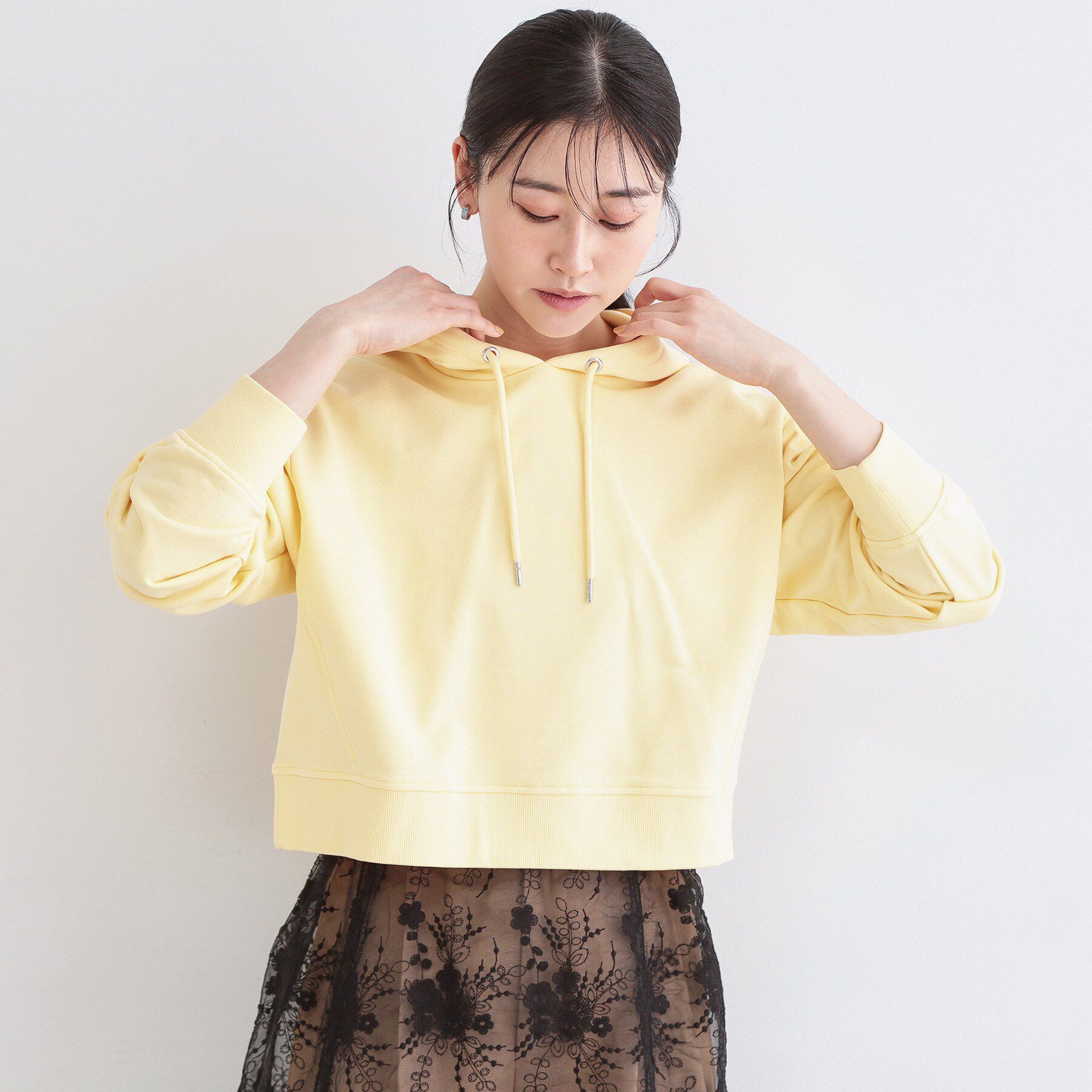 OPAQUE.CLIP「ショート裏毛フーディ【洗濯機OK】」|パーカー|イエロー(031)
