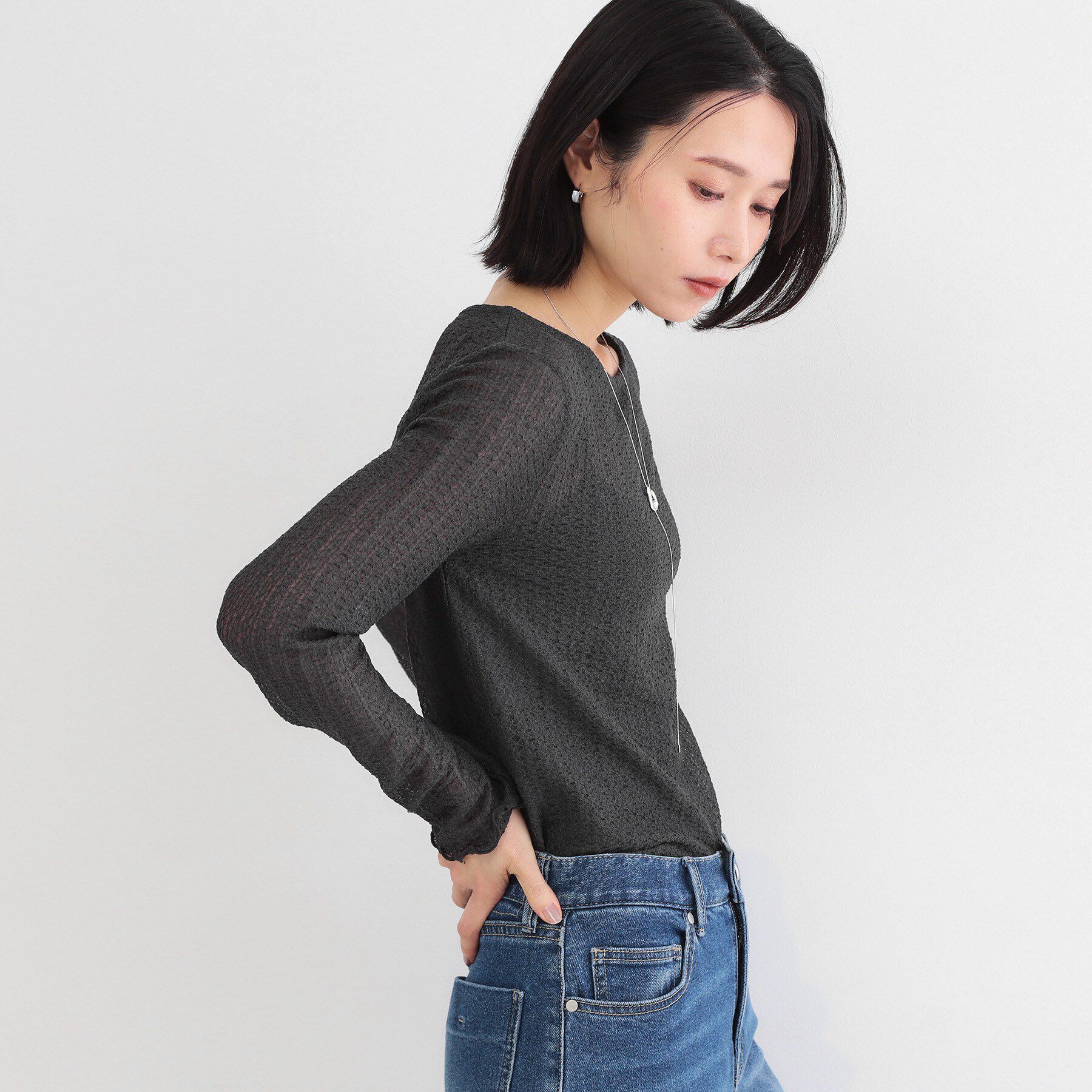 OPAQUE.CLIP「ラッセルレーストップス【洗濯機OK】」|Tシャツ・カットソー|