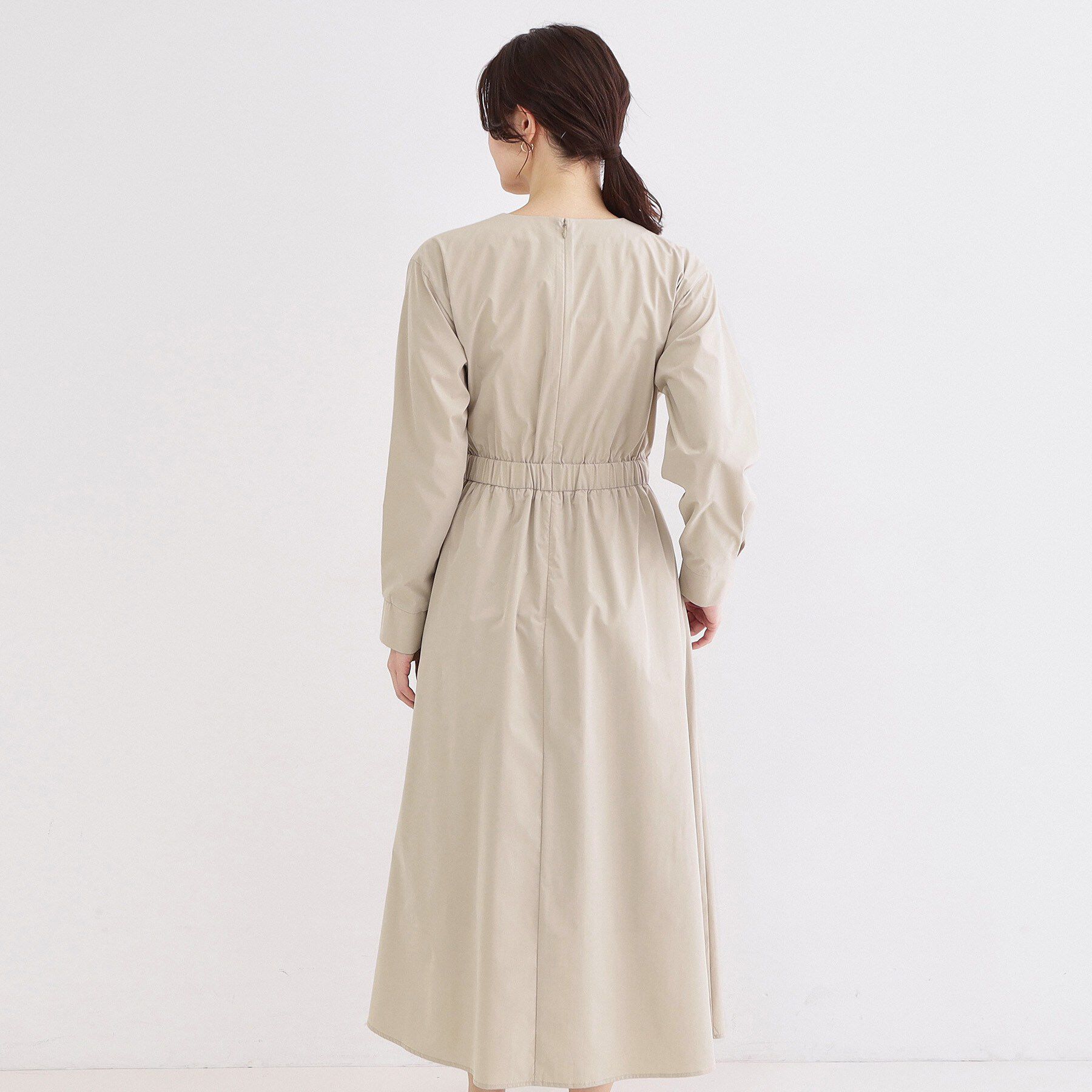 OPAQUE.CLIP「カシュクール風デザインワンピース【洗濯機OK】」|ワンピース|