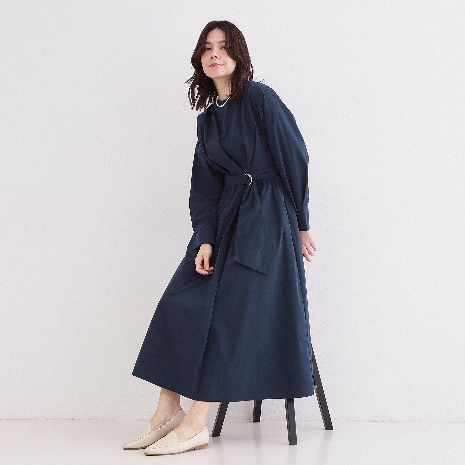 OPAQUE.CLIP「カシュクール風デザインワンピース【洗濯機OK】」|ワンピース|