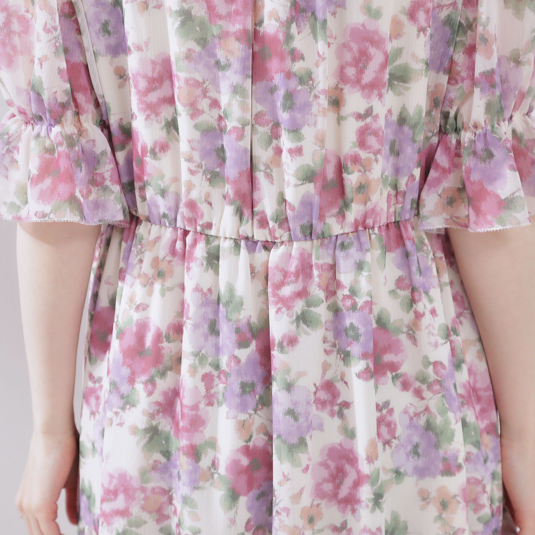 Couture broach「【一枚で着映える・大人可愛い】かすれプリント楊柳ワンピース」|ワンピース|